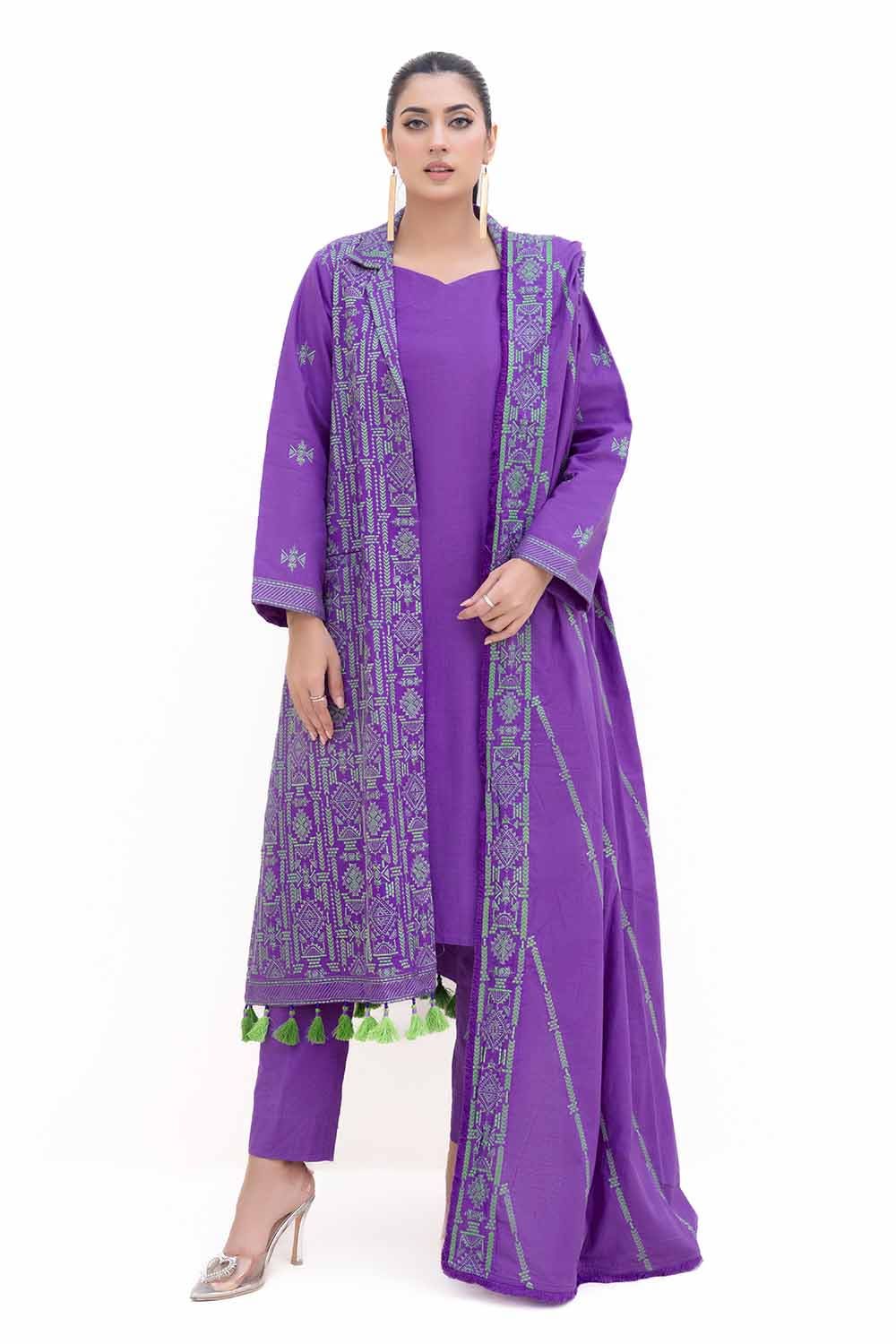 Gul Ahmed | Winter Collection 24 | Khaddar Dupatta K-42017 T - Official Gul Ahmed - Agha Fabrics UK