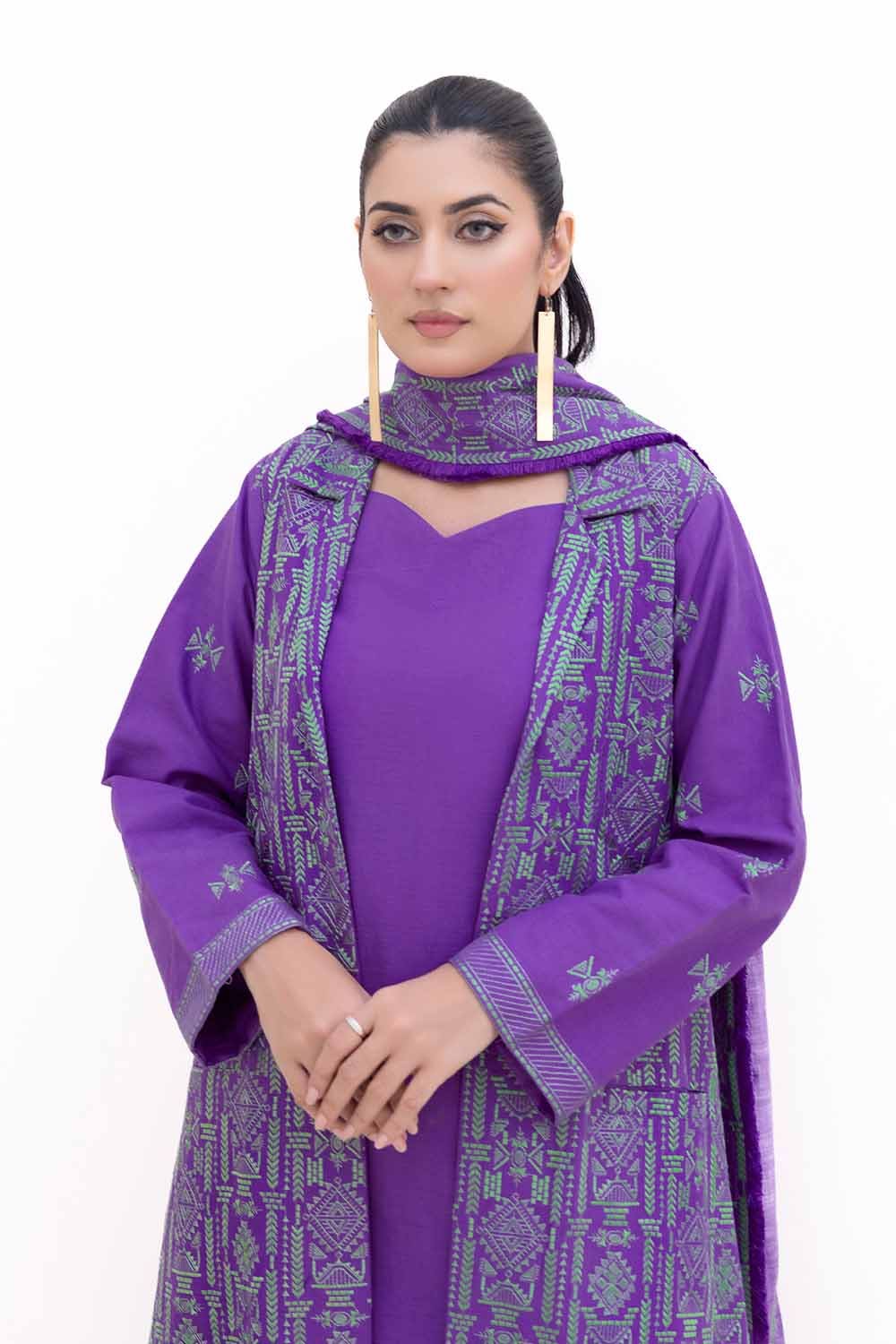 Gul Ahmed | Winter Collection 24 | Khaddar Dupatta K-42017 T - Official Gul Ahmed - Agha Fabrics UK