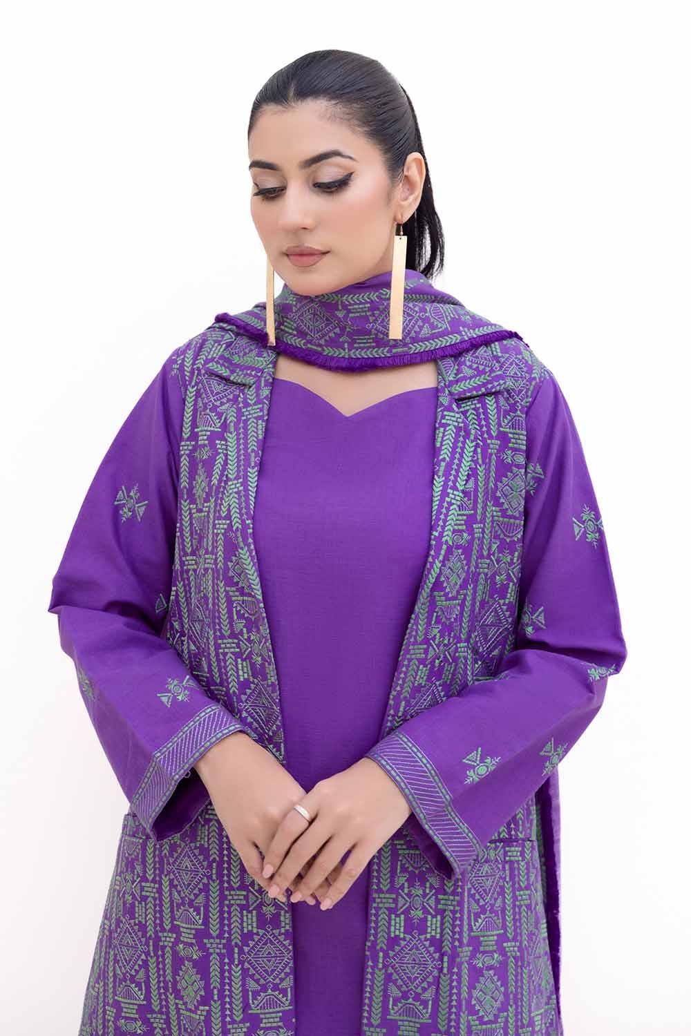 Gul Ahmed | Winter Collection 24 | Khaddar Dupatta K-42017 T - Official Gul Ahmed - Agha Fabrics UK