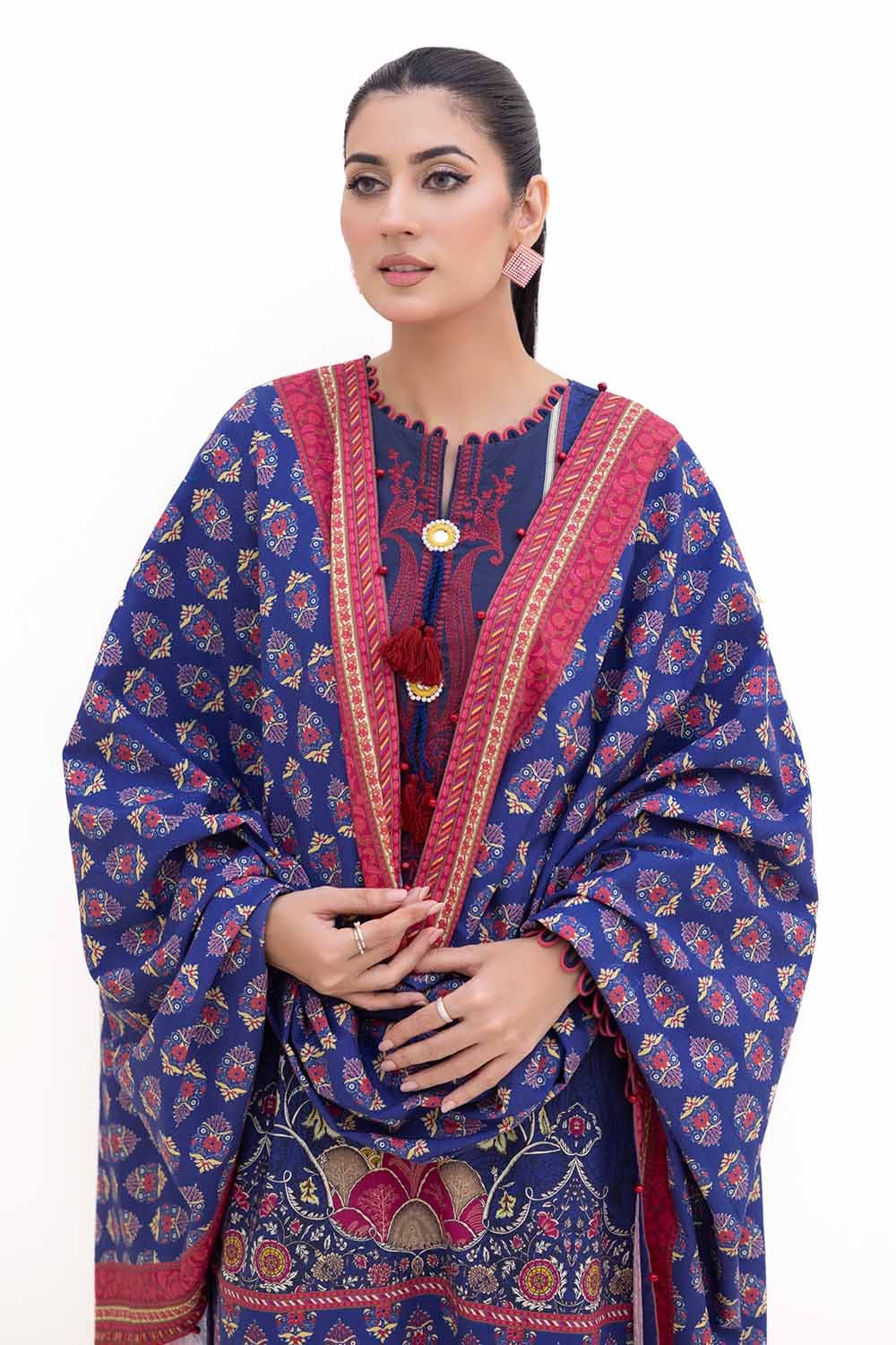 Gul Ahmed | Winter Collection 24 | Khaddar Dupatta K-42018 T - Official Gul Ahmed - Agha Fabrics UK