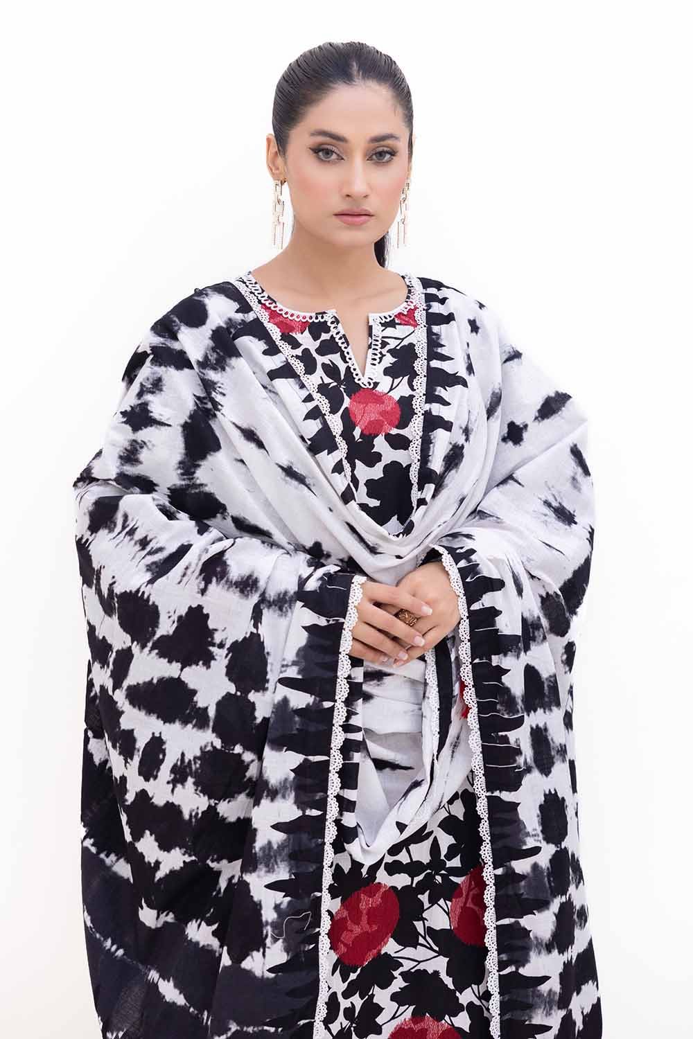 Gul Ahmed | Winter Collection 24 | Khaddar Dupatta K-42019 T - Official Gul Ahmed - Agha Fabrics UK