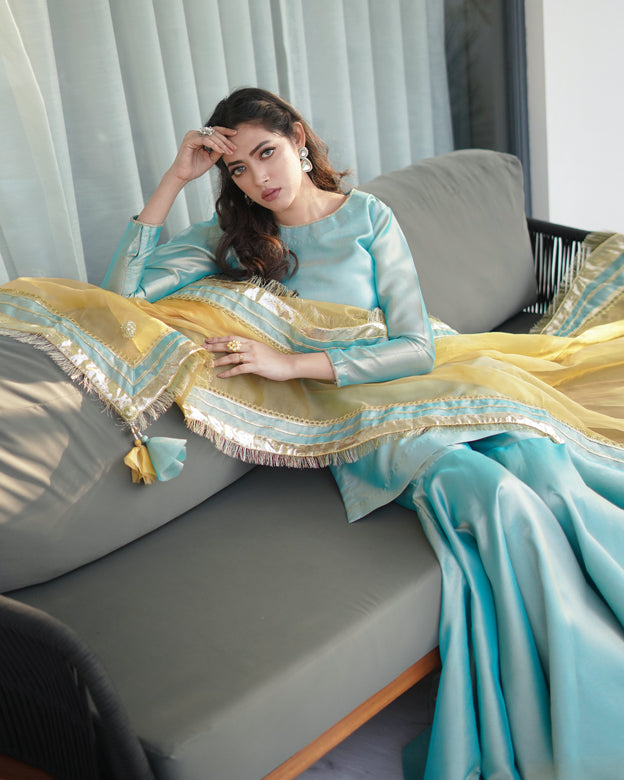 Zar | Gharara Formals | Yellow - Official Zar - Agha Fabrics UK