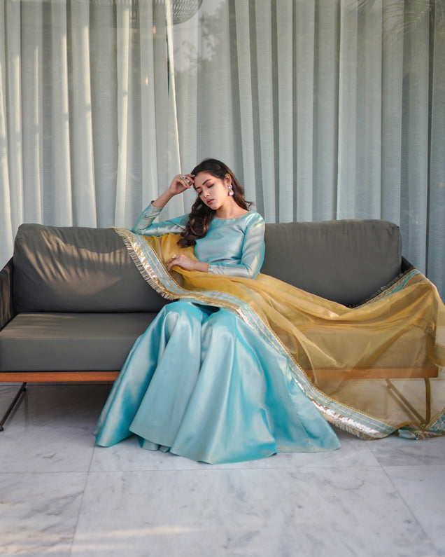 Zar | Gharara Formals | Yellow - Official Zar - Agha Fabrics UK