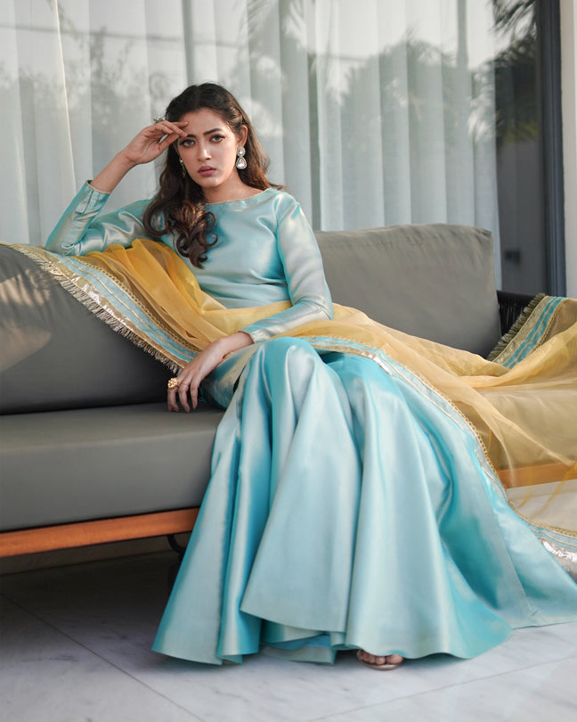 Zar | Gharara Formals | Yellow - Official Zar - Agha Fabrics UK