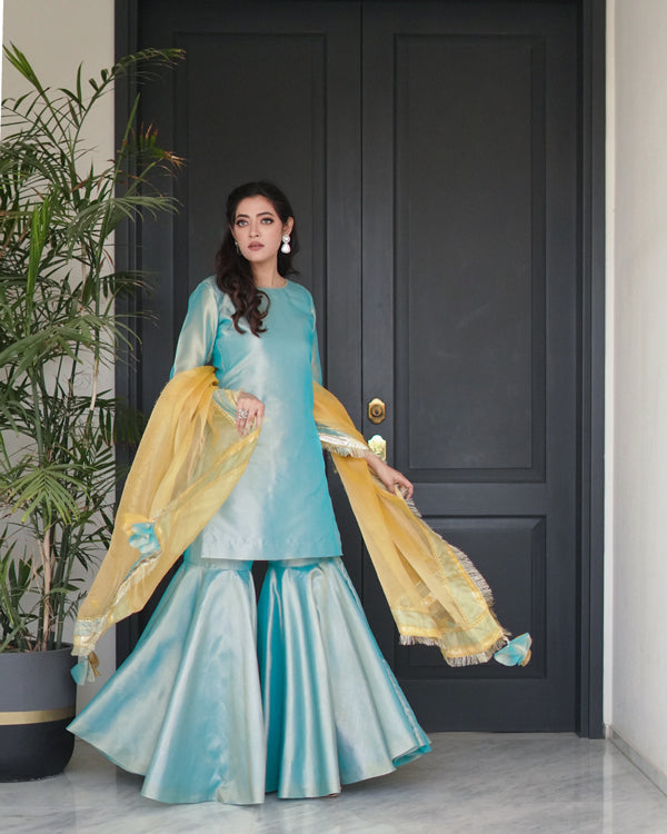Zar | Gharara Formals | Yellow - Official Zar - Agha Fabrics UK