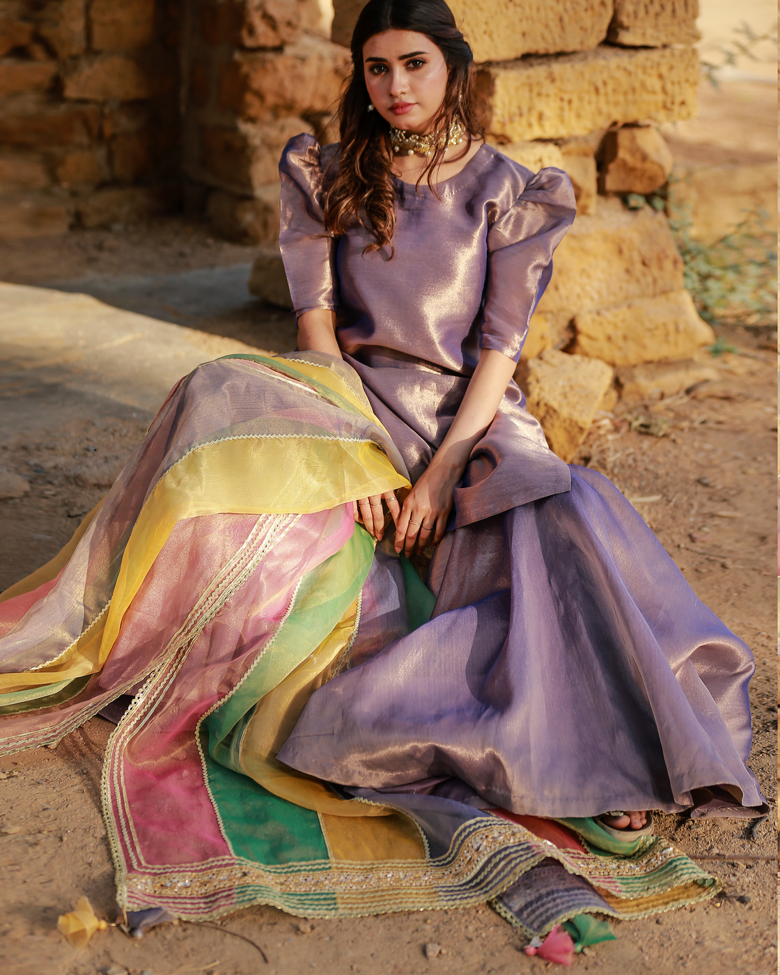 Zar | Gharara Formals | Purple - Official Zar - Agha Fabrics UK