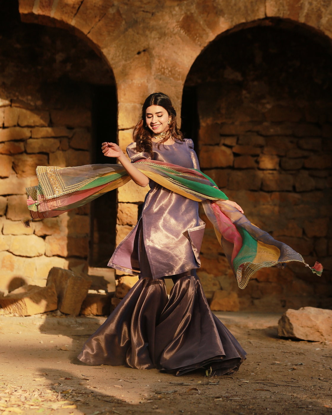 Zar | Gharara Formals | Purple - Official Zar - Agha Fabrics UK