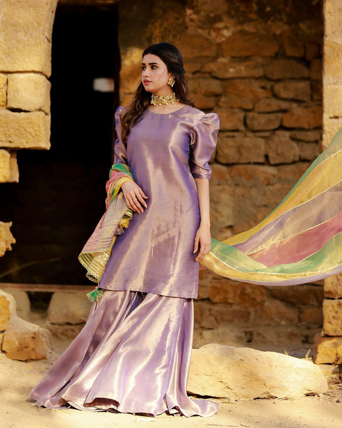 Zar | Gharara Formals | Purple - Official Zar - Agha Fabrics UK