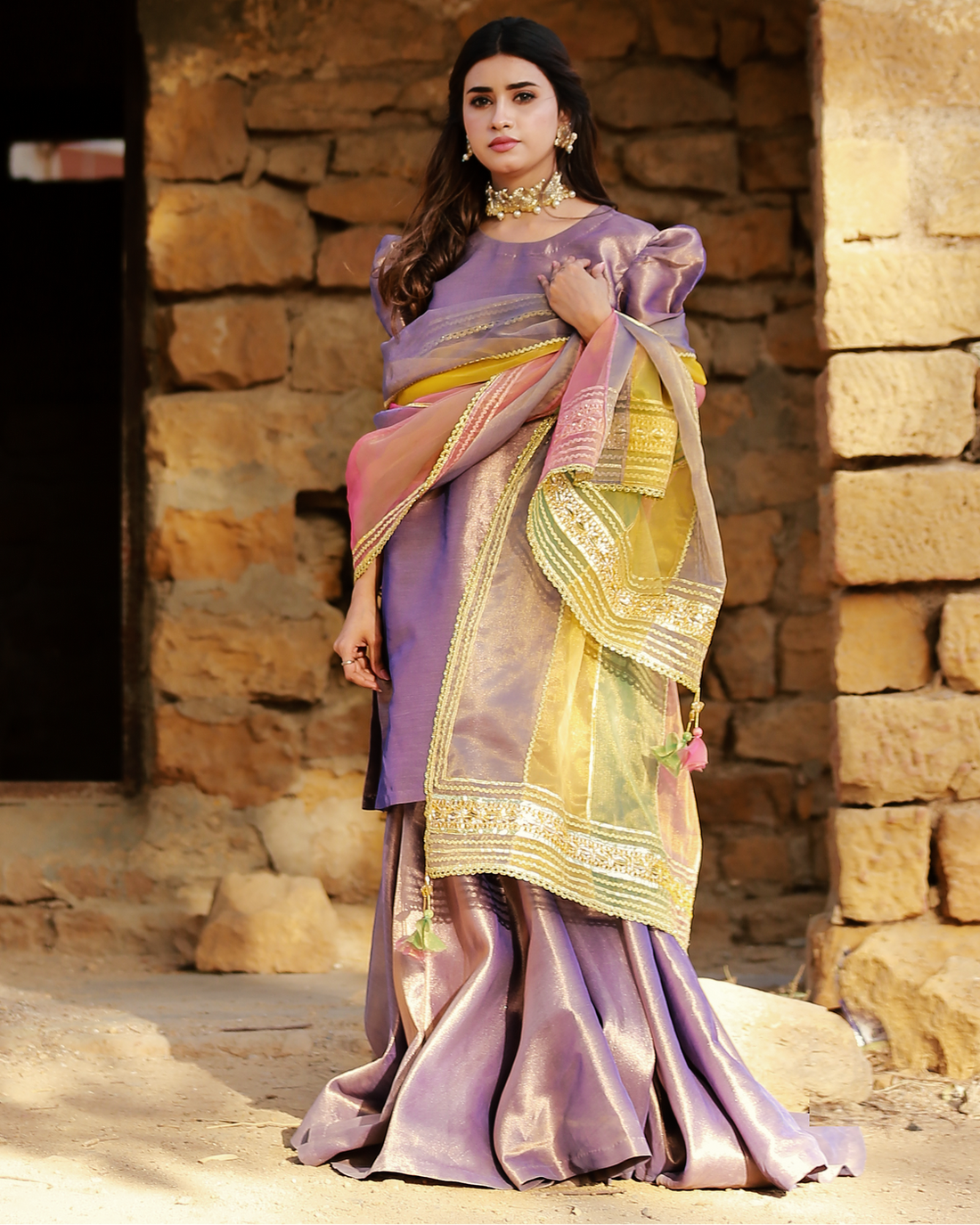Zar | Gharara Formals | Purple - Official Zar - Agha Fabrics UK