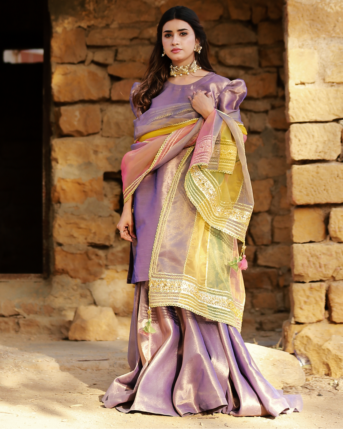 Zar | Gharara Formals | Purple - Official Zar - Agha Fabrics UK