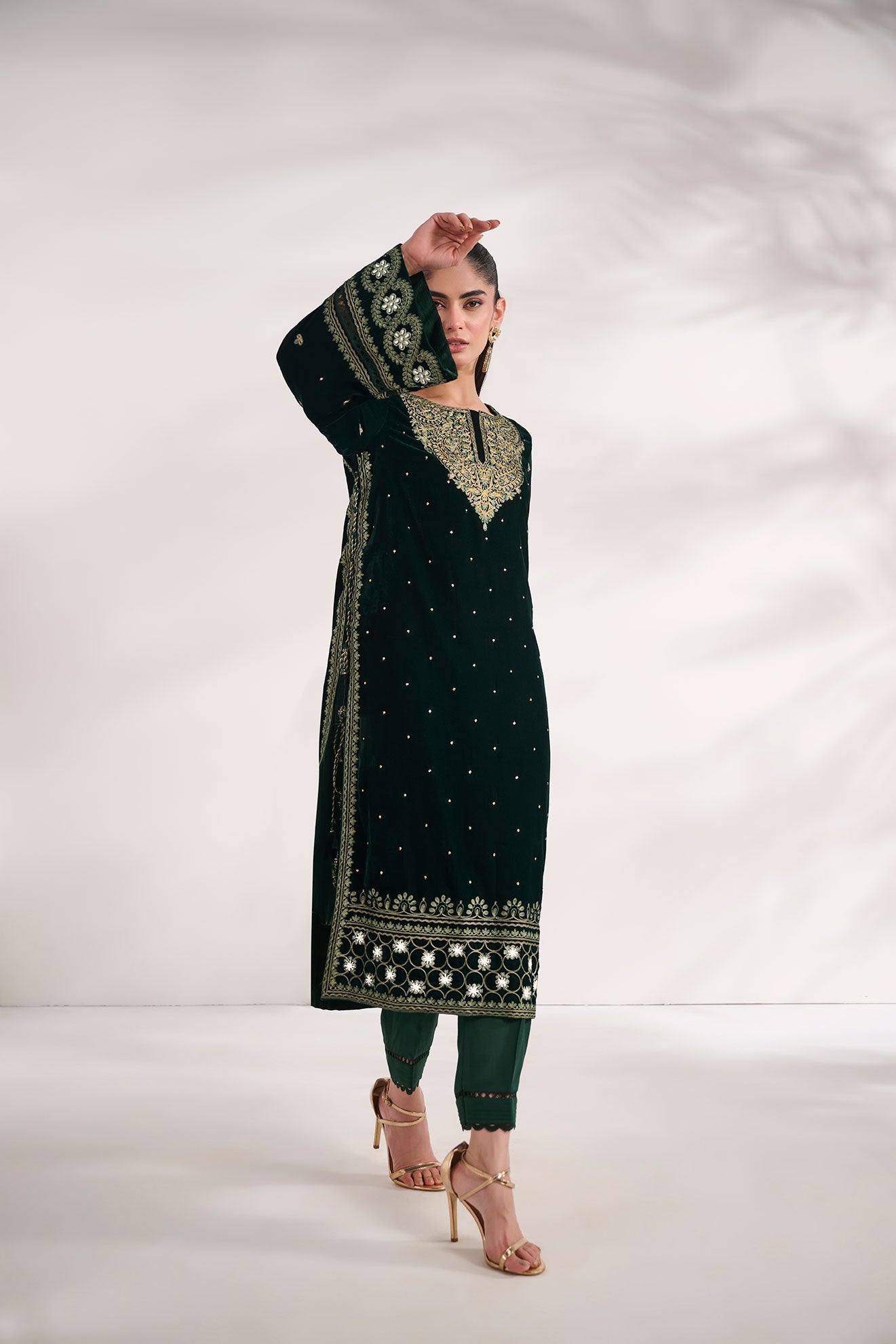 Dhanak | Velvet Edit | FW24DA-2616 DARK GREEN