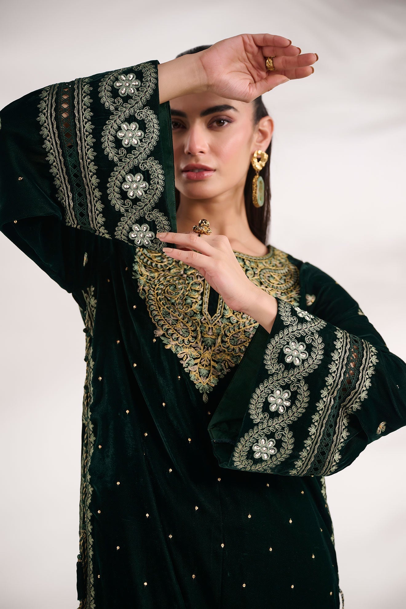 Dhanak | Velvet Edit | FW24DA-2616 DARK GREEN
