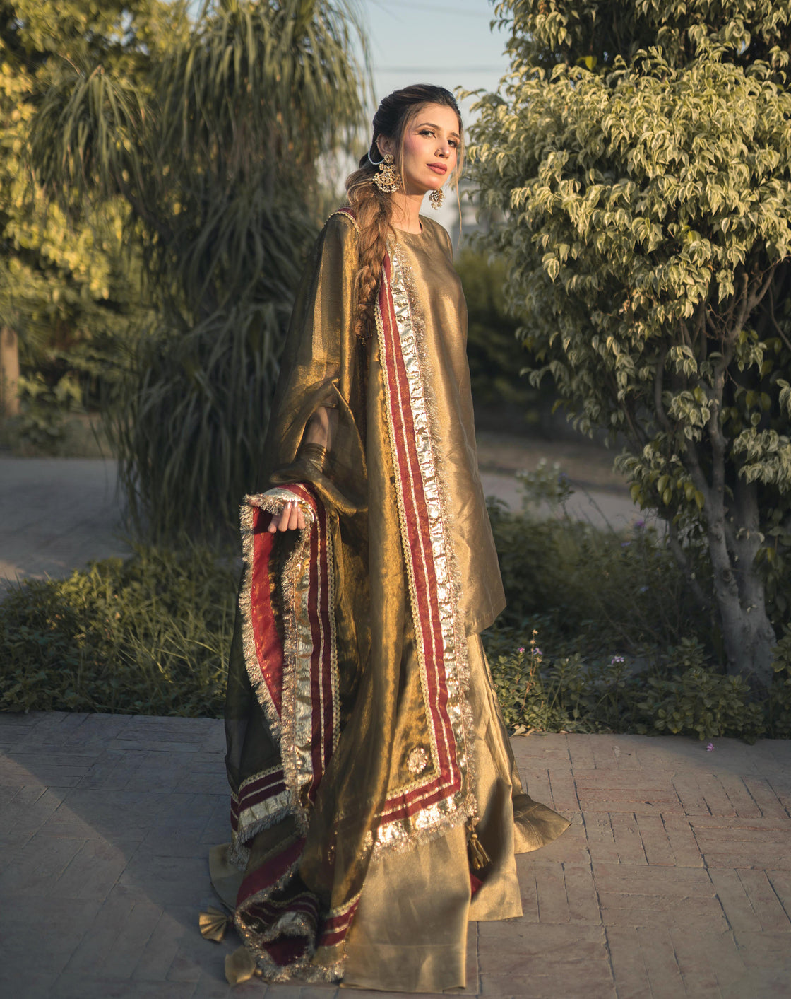 Zar | Gharara Formals | Brown - Official Zar - Agha Fabrics UK
