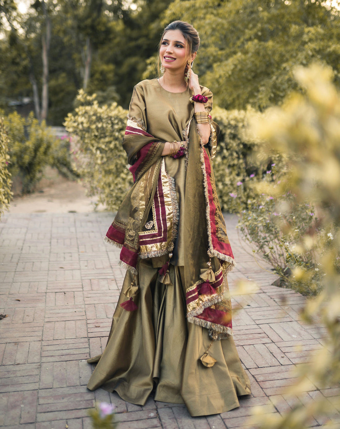 Zar | Gharara Formals | Brown - Official Zar - Agha Fabrics UK