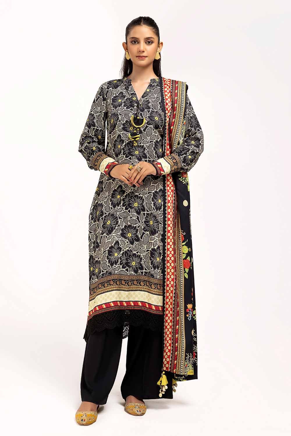 Gul Ahmed | Winter Collection 24 | Linen Suit LT-42001 - Official Gul Ahmed - Agha Fabrics UK