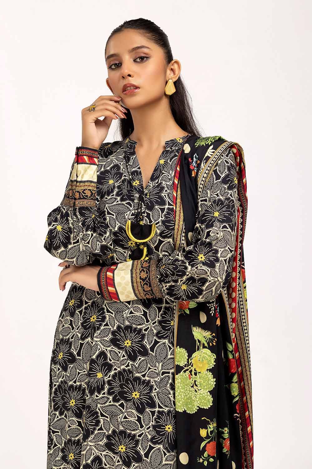 Gul Ahmed | Winter Collection 24 | Linen Suit LT-42001 - Official Gul Ahmed - Agha Fabrics UK