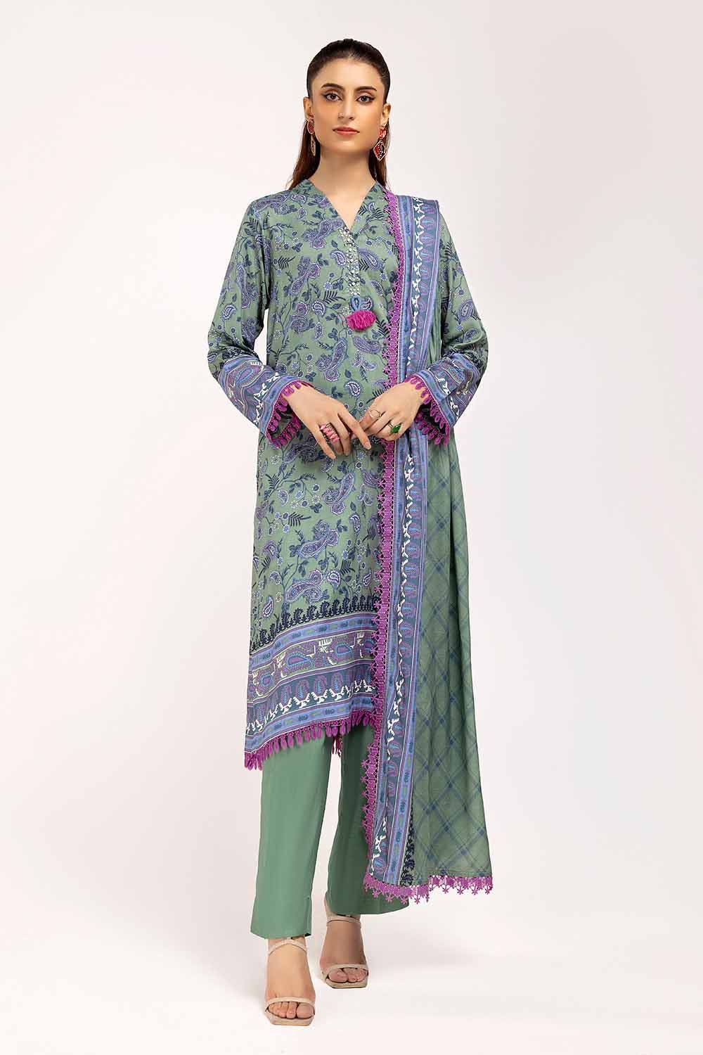 Gul Ahmed | Winter Collection 24 | Linen Suit LT-42002 - Official Gul Ahmed - Agha Fabrics UK