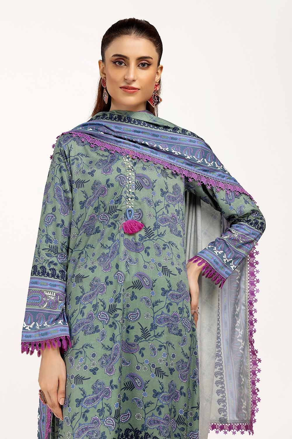 Gul Ahmed | Winter Collection 24 | Linen Suit LT-42002 - Official Gul Ahmed - Agha Fabrics UK