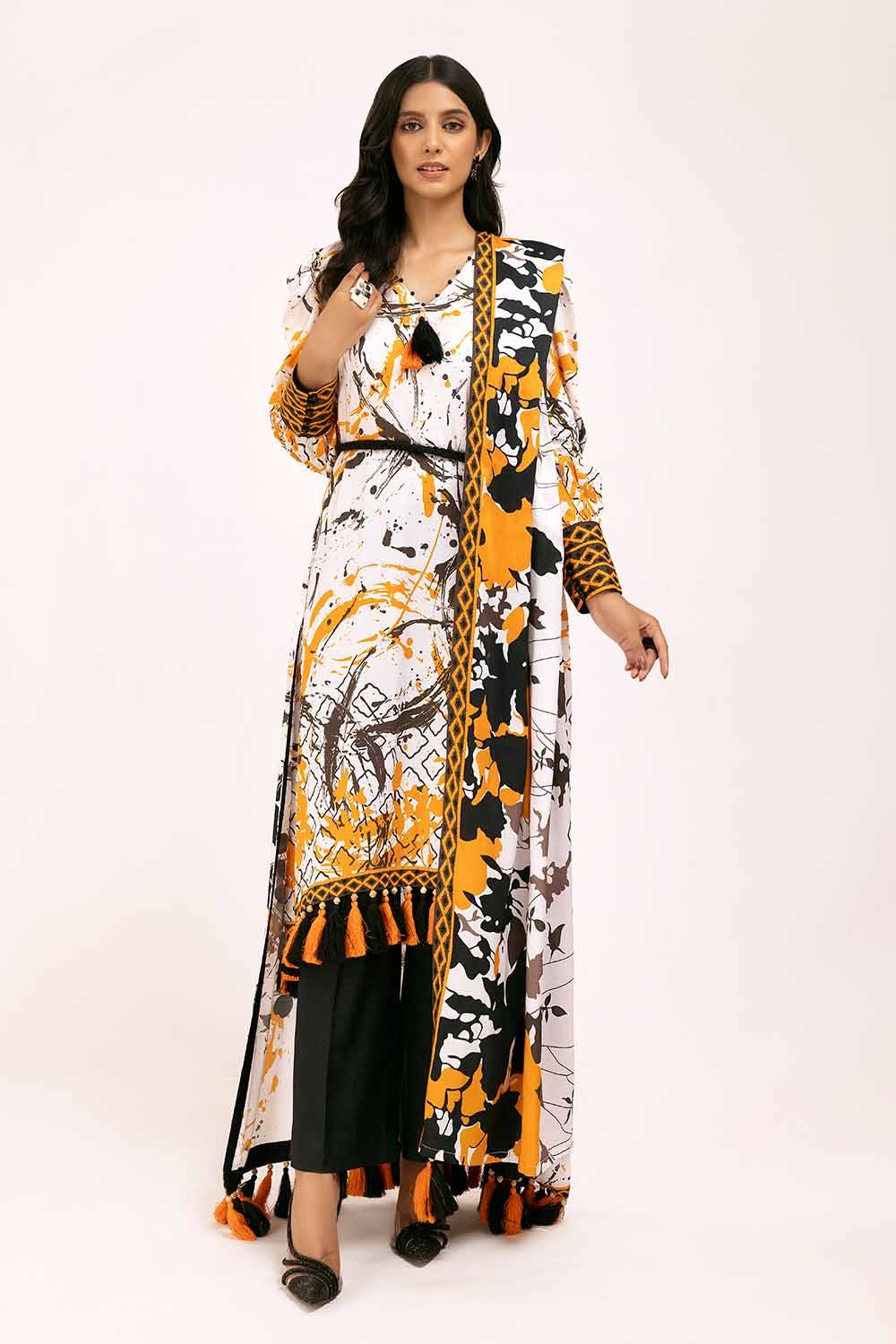 Gul Ahmed | Winter Collection 24 | Linen Suit LT-42006 - Official Gul Ahmed - Agha Fabrics UK