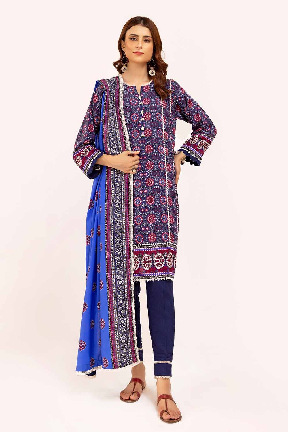 Gul Ahmed | Winter Collection 24 | Linen Suit LT-42008 - Official Gul Ahmed - Agha Fabrics UK