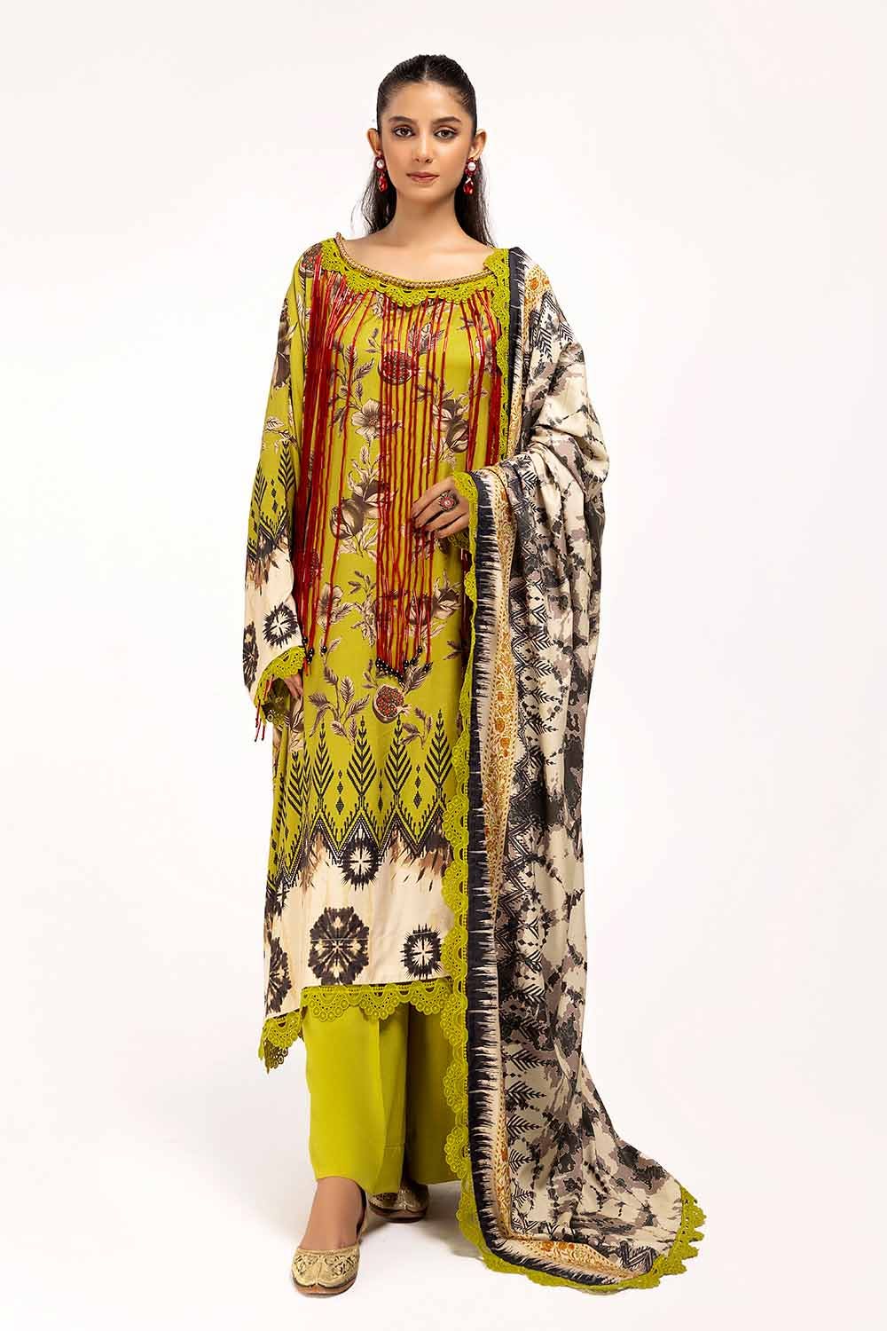 Gul Ahmed | Winter Collection 24 | Linen Suit LT-42012 - Official Gul Ahmed - Agha Fabrics UK