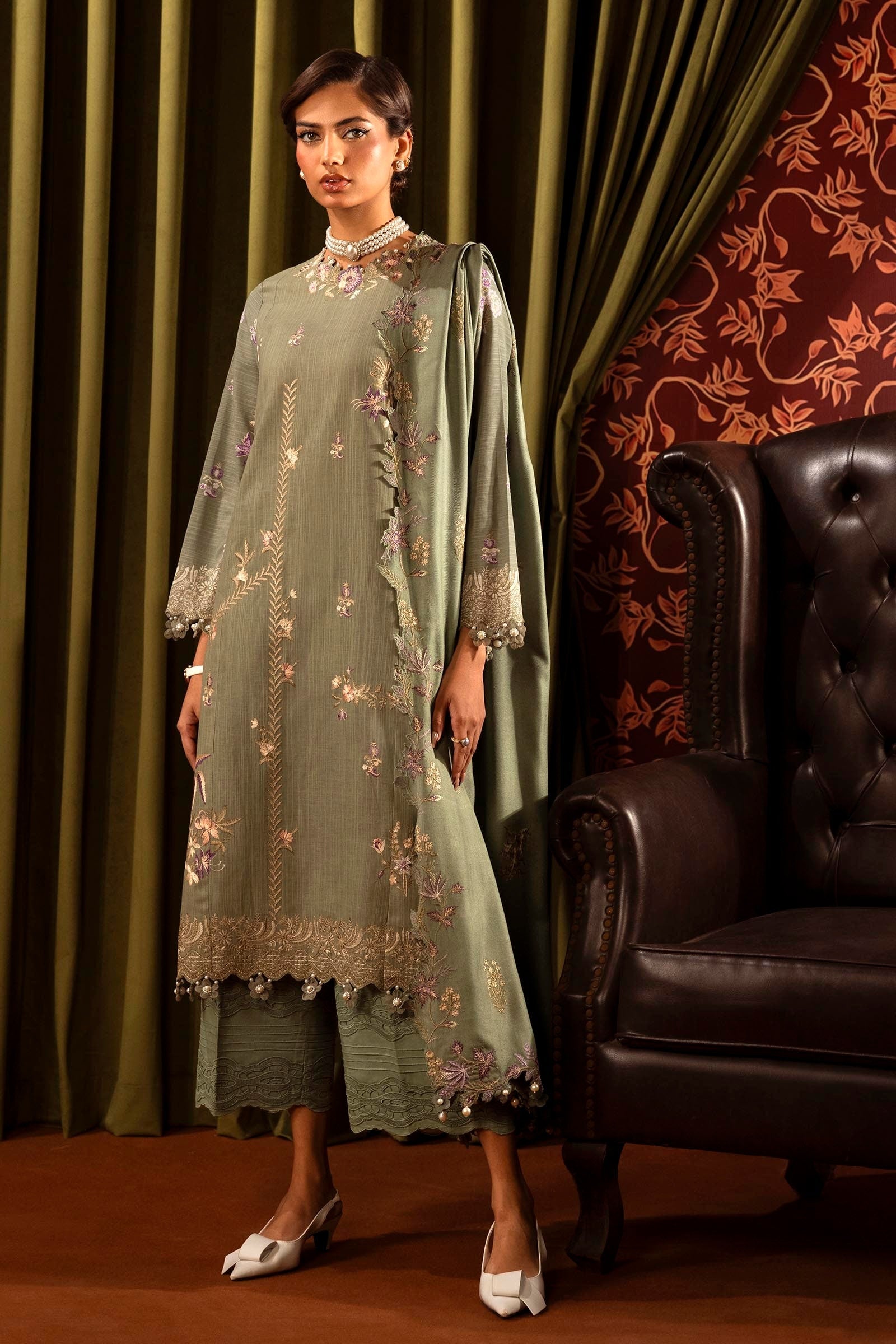 Sana Safinaz | Muzlin Winter 2024 | M243-011A-3CP - Official Sana Safinaz - Agha Fabrics UK