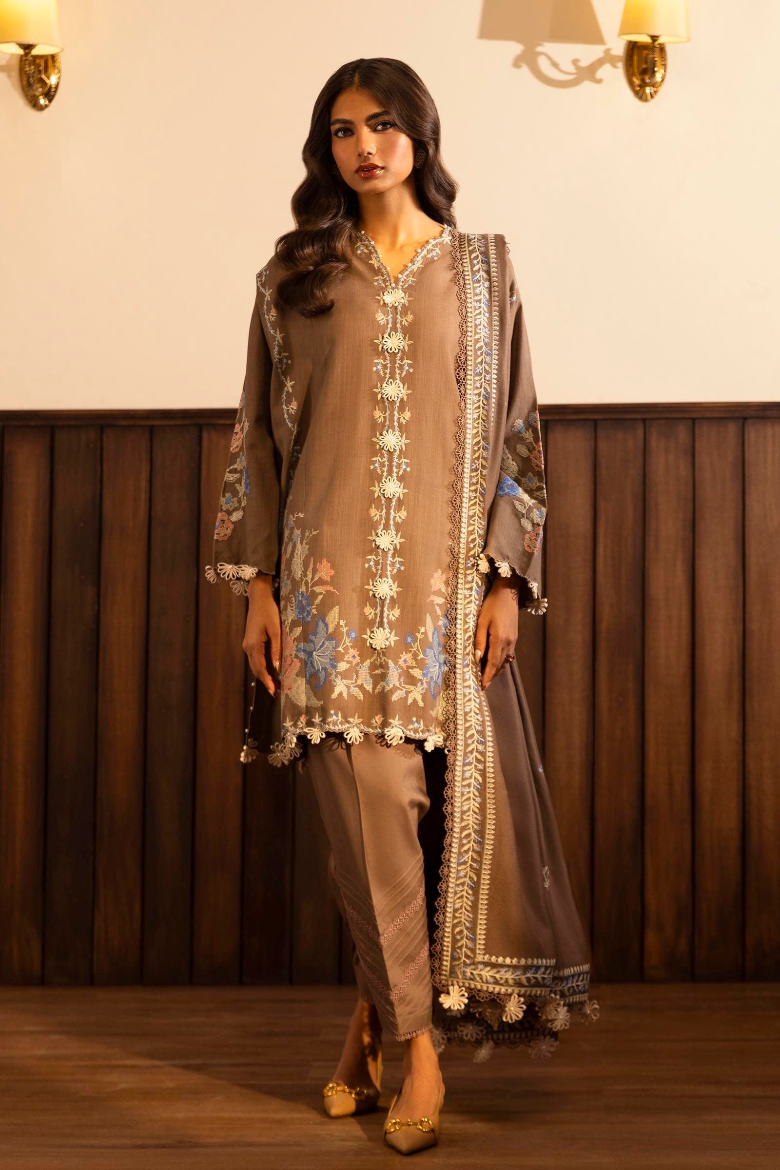 Sana Safinaz | Muzlin Winter 2024 | M243-013B-3CP - Official Sana Safinaz - Agha Fabrics UK