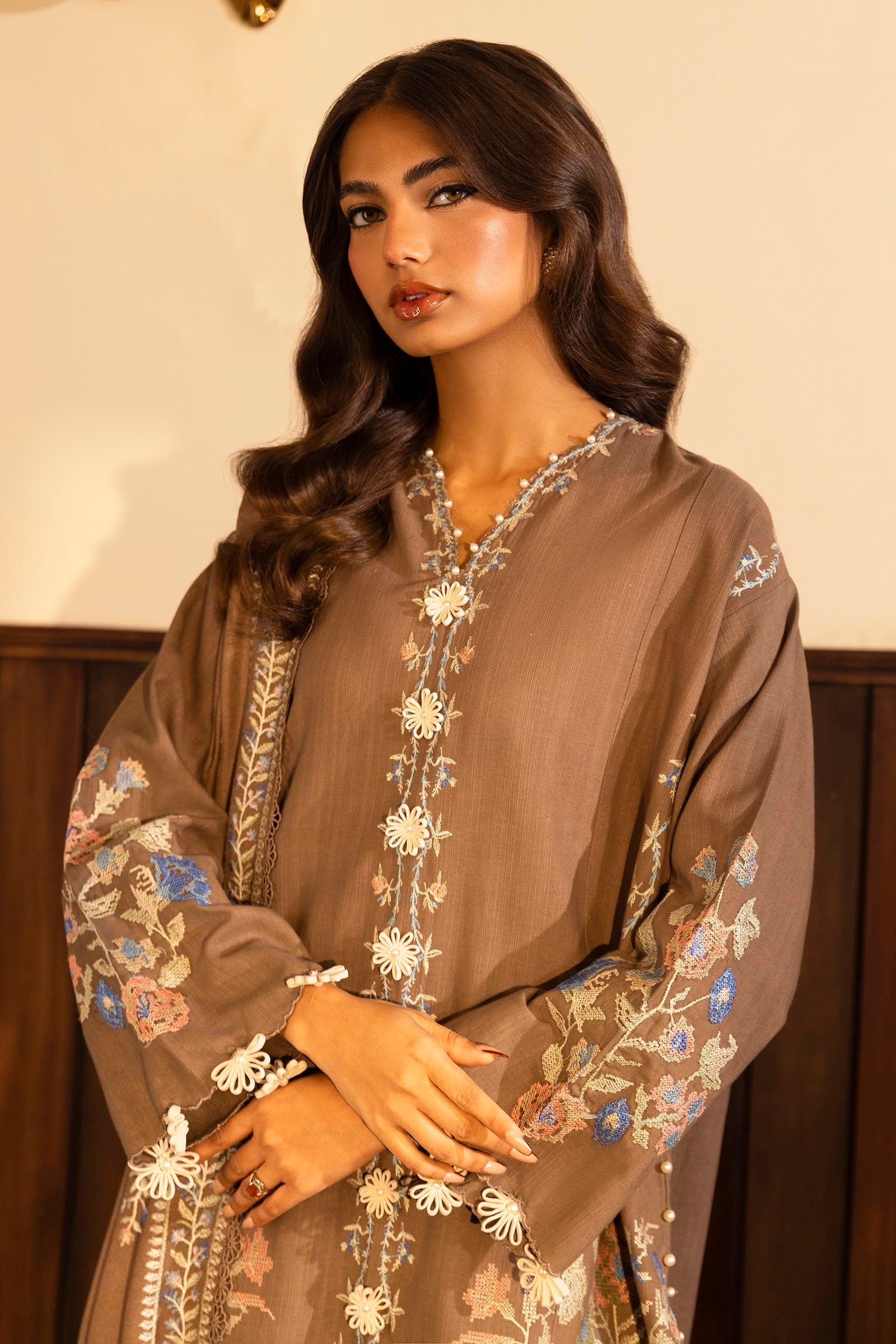 Sana Safinaz | Muzlin Winter 2024 | M243-013B-3CP - Official Sana Safinaz - Agha Fabrics UK
