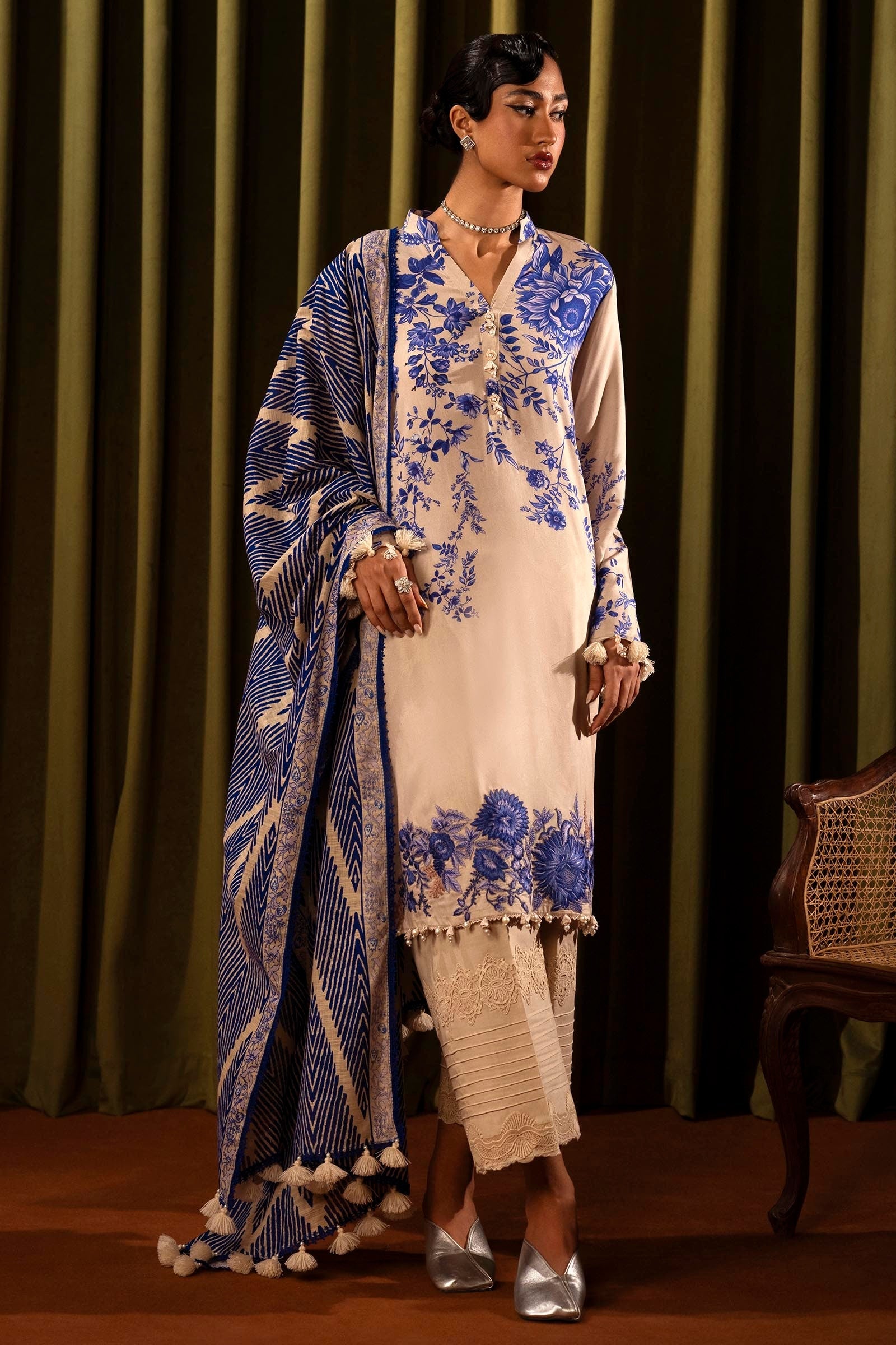 Sana Safinaz | Muzlin Winter 2024 | M243-018A-3CQ - Official Sana Safinaz - Agha Fabrics UK