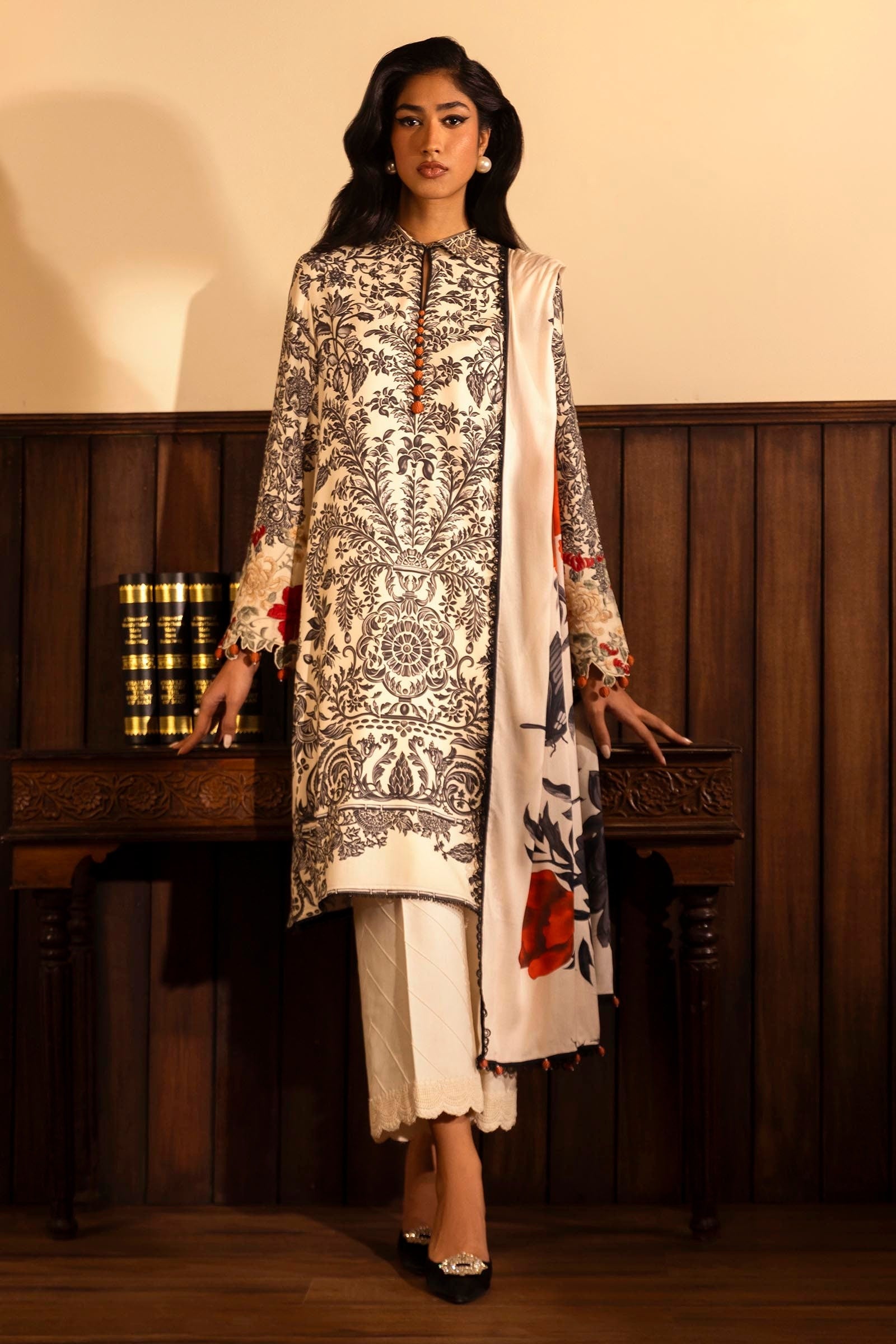 Sana Safinaz | Muzlin Winter 2024 | M243-019A-3DB - Official Sana Safinaz - Agha Fabrics UK