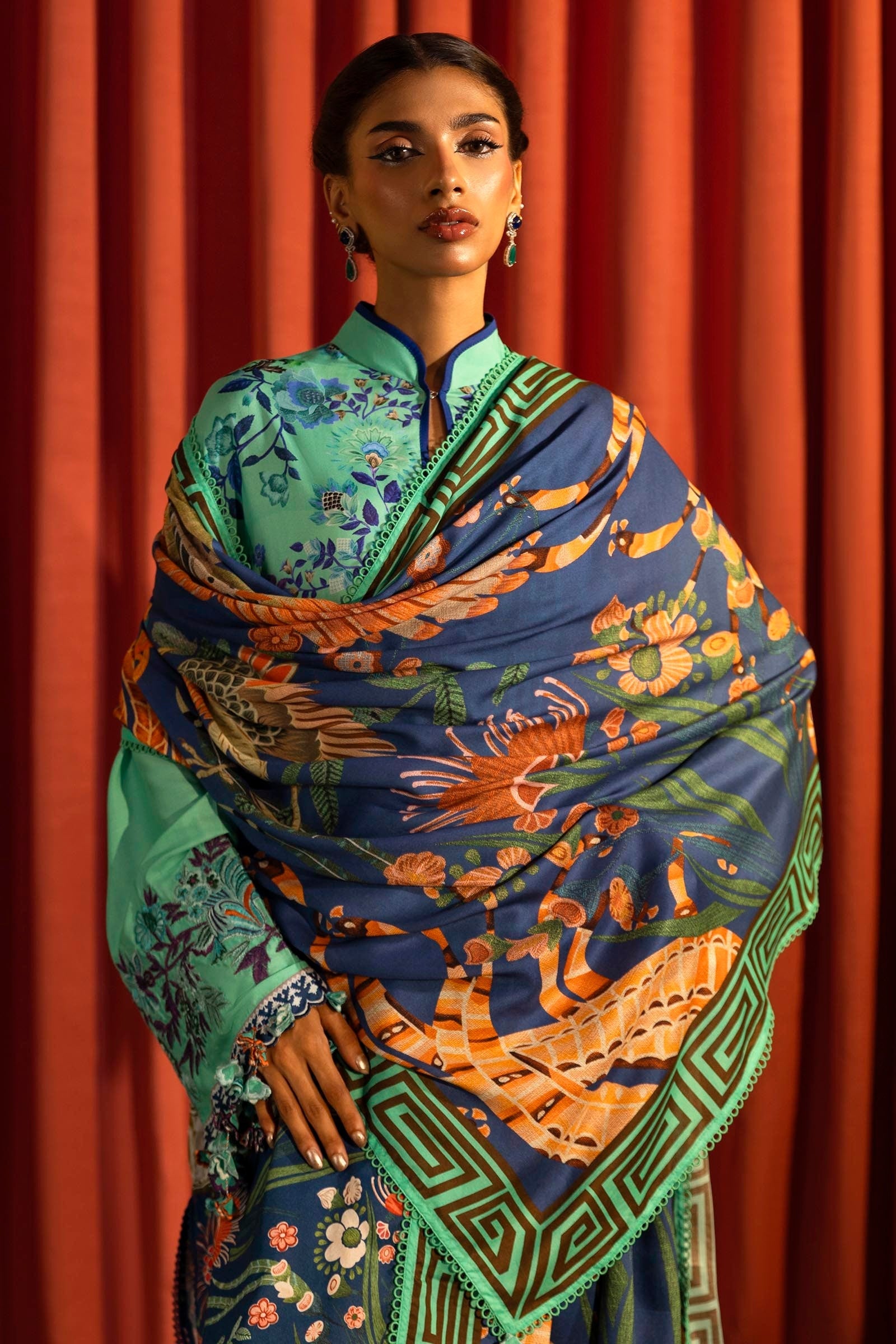 Sana Safinaz | Muzlin Winter 2024 | M243-022A-3DB - Official Sana Safinaz - Agha Fabrics UK