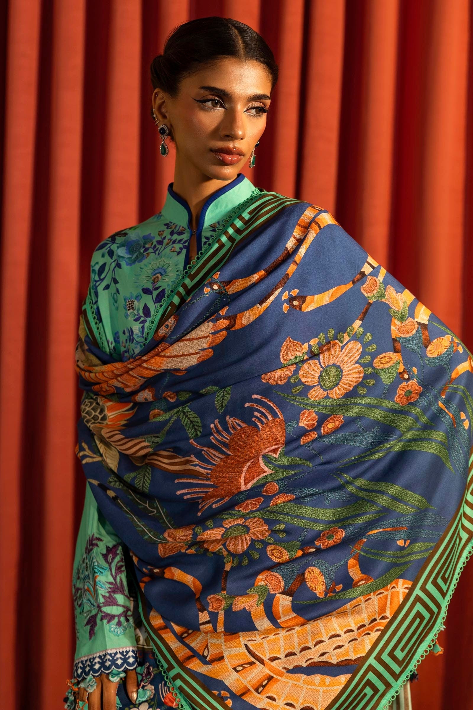 Sana Safinaz | Muzlin Winter 2024 | M243-022A-3DB - Official Sana Safinaz - Agha Fabrics UK