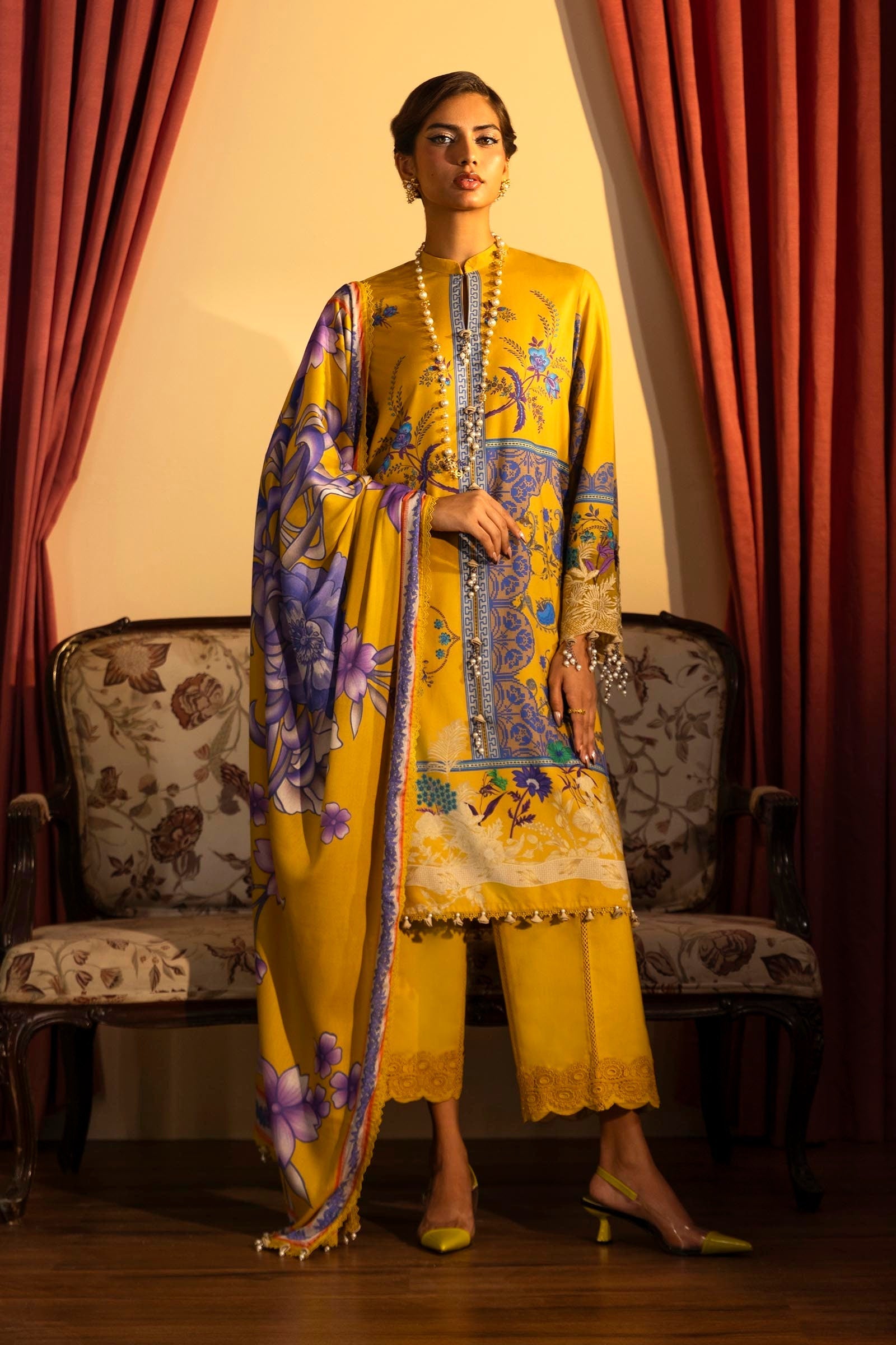 Sana Safinaz | Muzlin Winter 2024 | M243-022B-3DB - Official Sana Safinaz - Agha Fabrics UK
