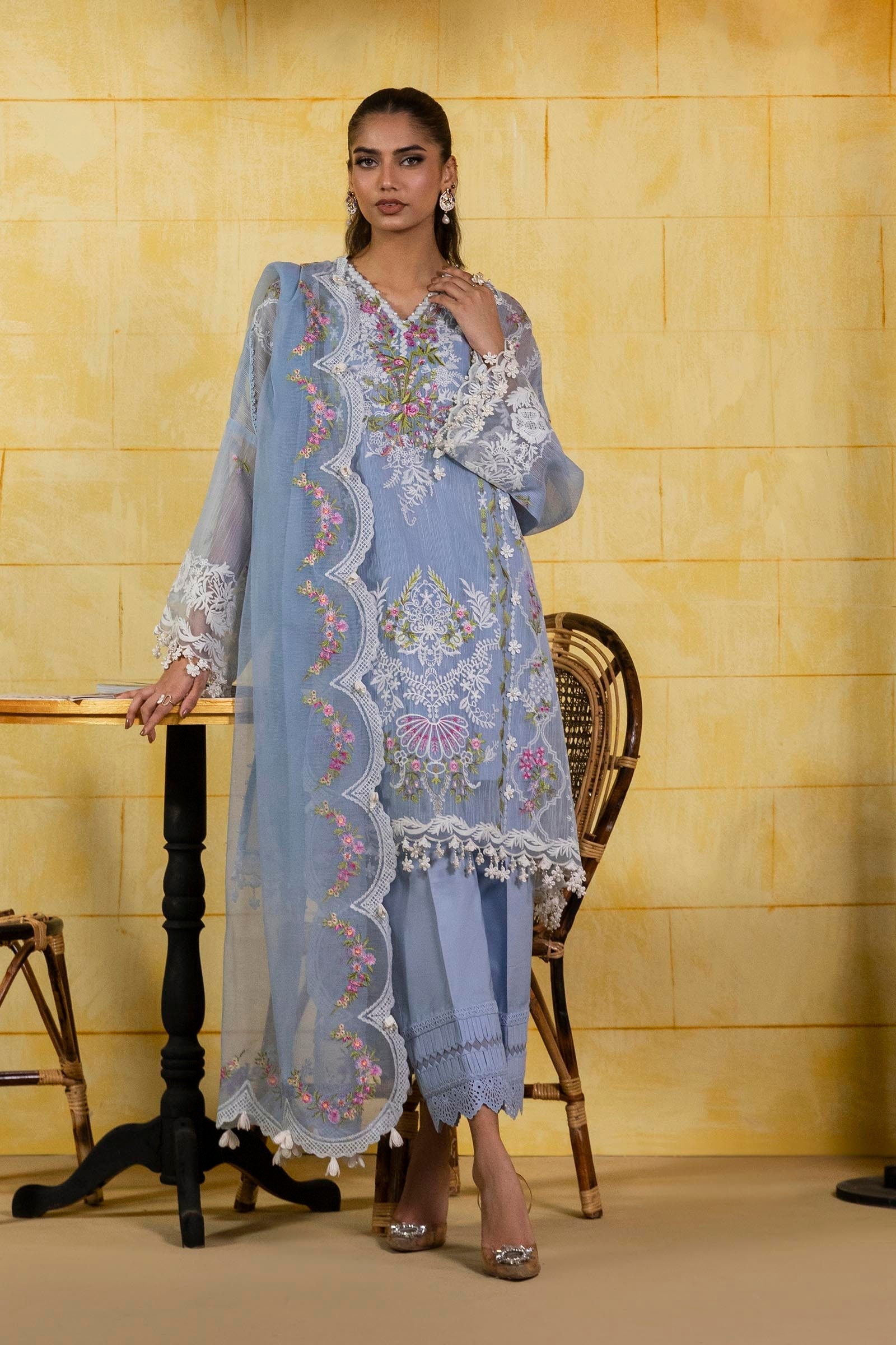 Sana Safinaz | Muzlin Spring 25 | M251-009B-3CT - Official Sana Safinaz - Agha Fabrics UK