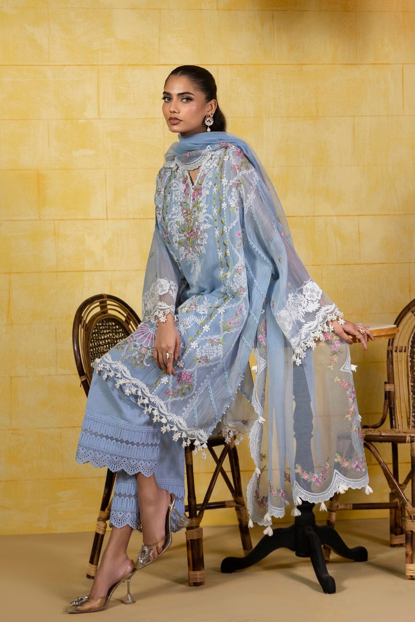 Sana Safinaz | Muzlin Spring 25 | M251-009B-3CT - Official Sana Safinaz - Agha Fabrics UK