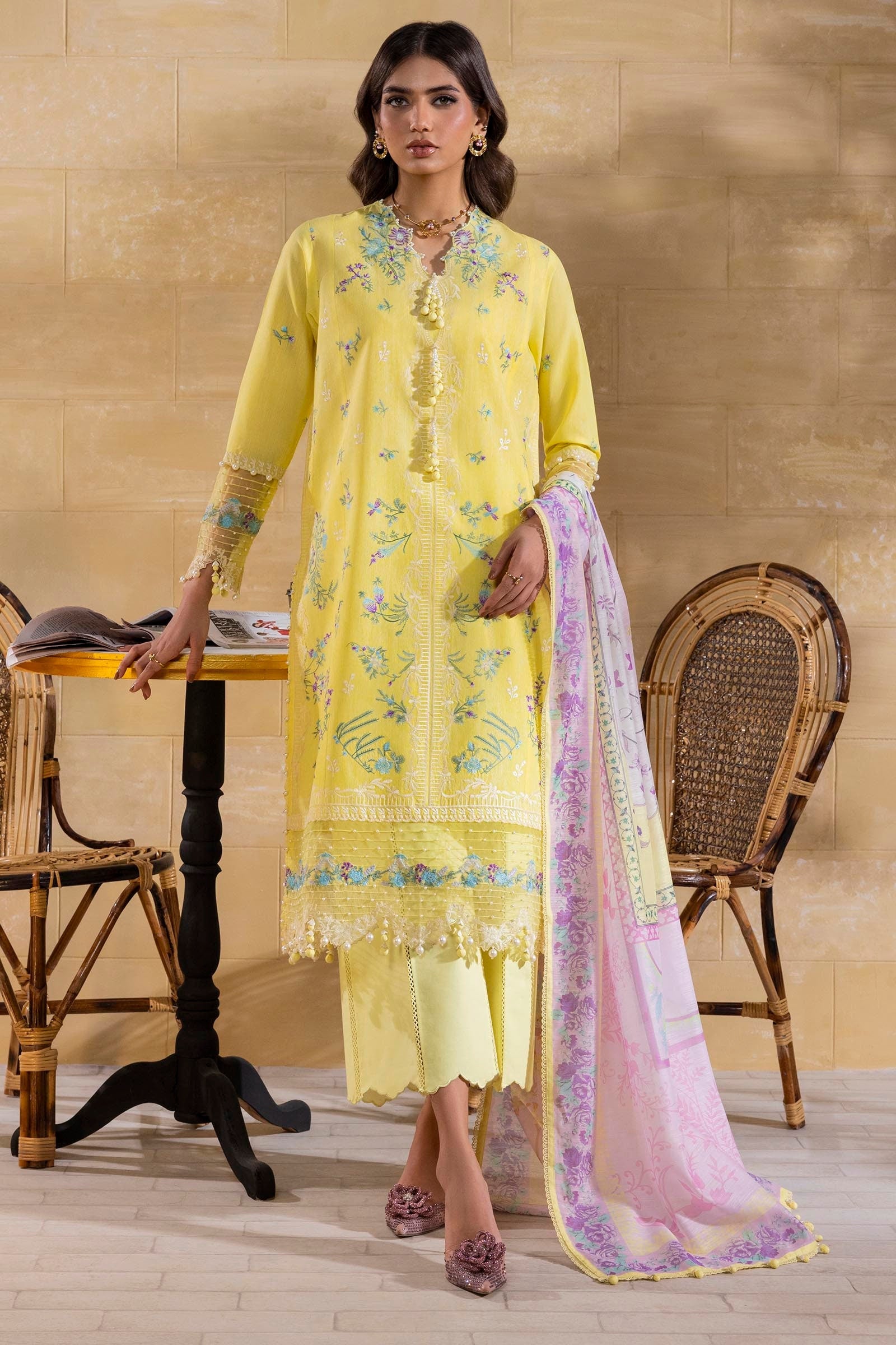 Sana Safinaz | Muzlin Spring 25 | M251-011B-3CV - Official Sana Safinaz - Agha Fabrics UK