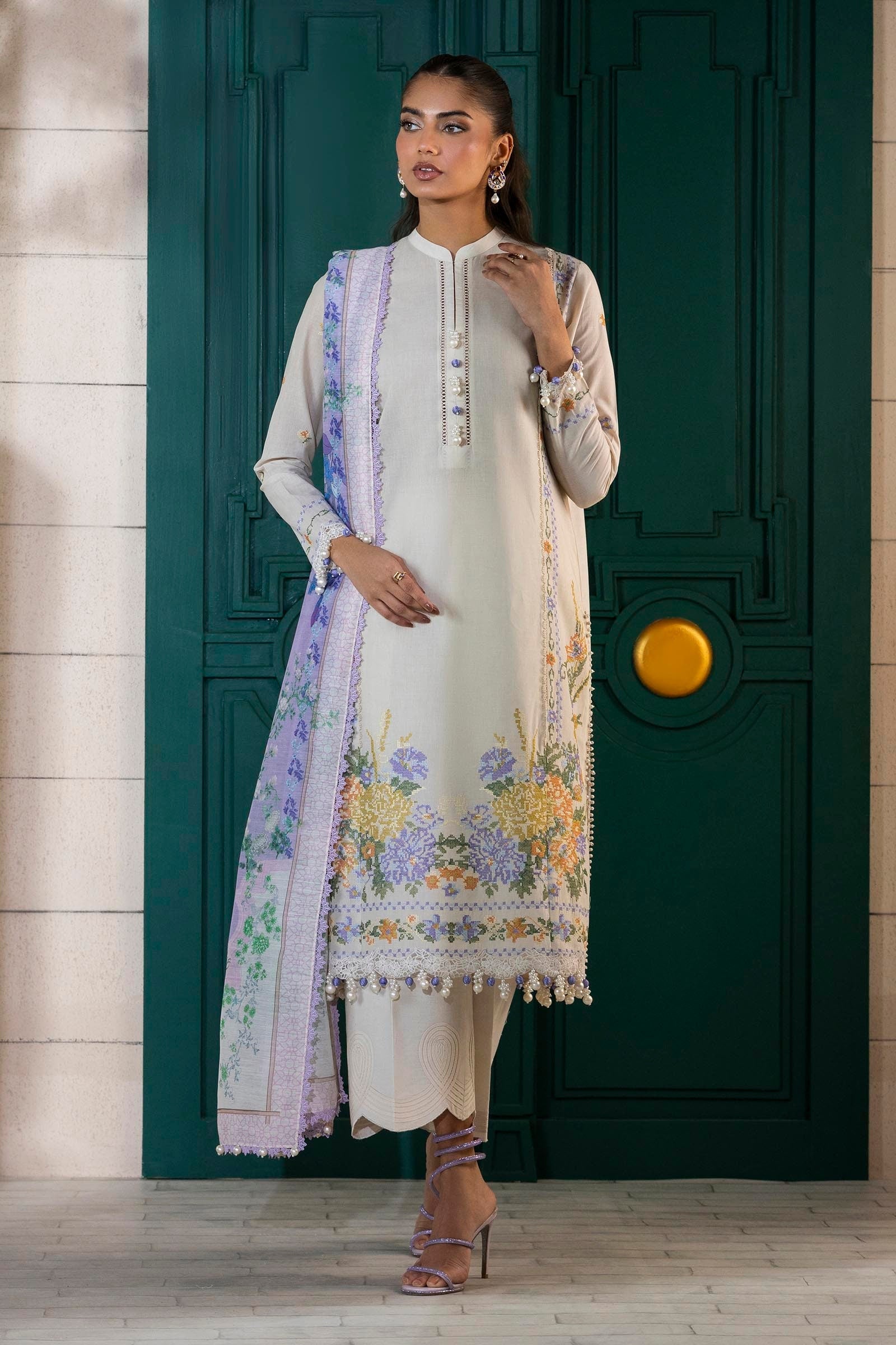Sana Safinaz | Muzlin Spring 25 | M251-012A-3CV - Official Sana Safinaz - Agha Fabrics UK