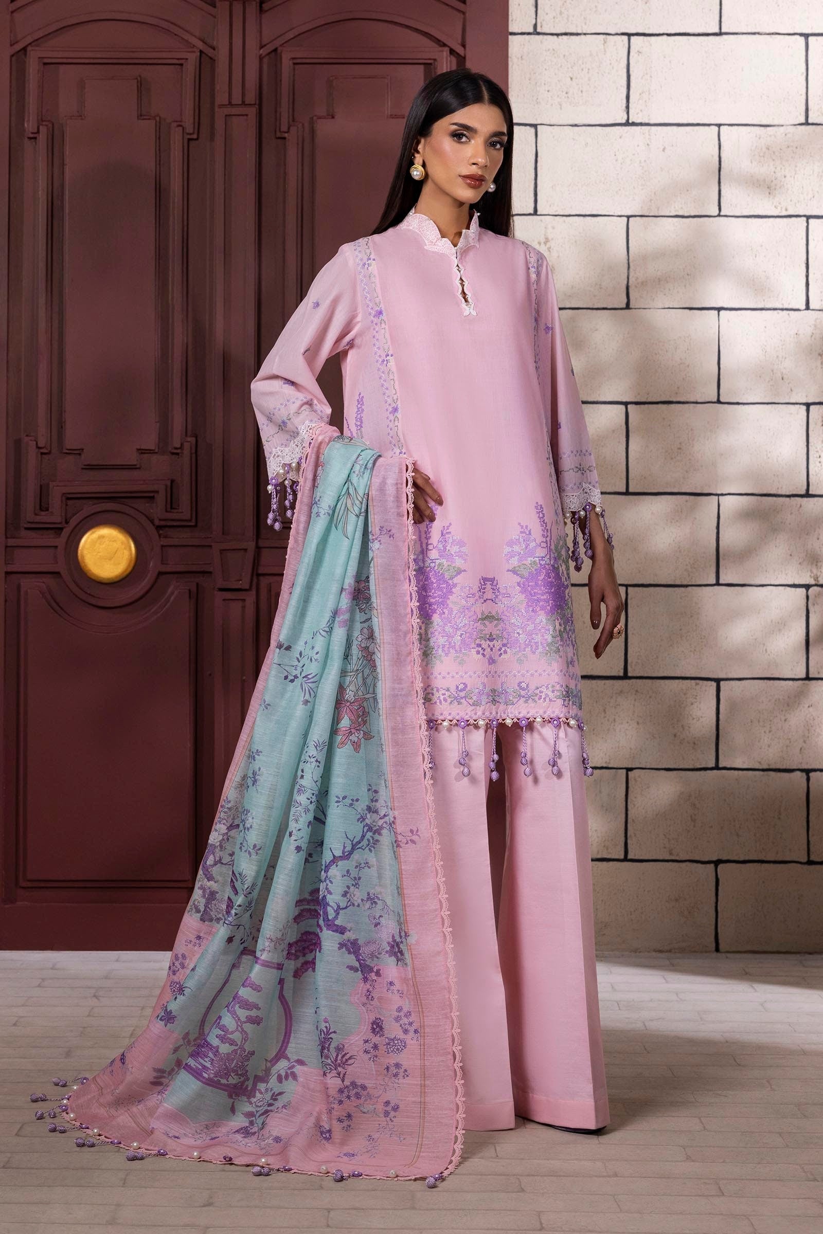 Sana Safinaz | Muzlin Spring 25 | M251-012B-3CV - Official Sana Safinaz - Agha Fabrics UK