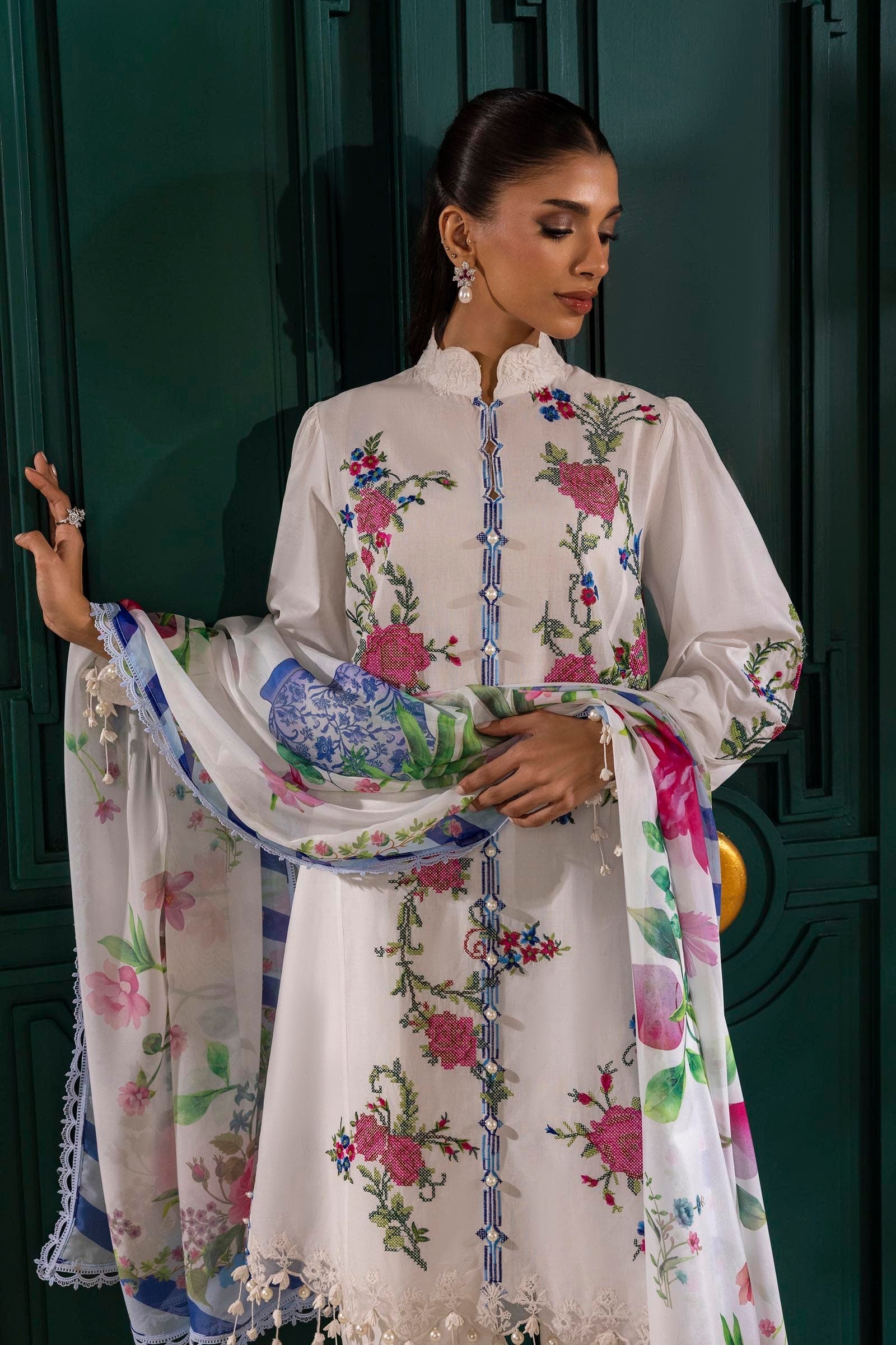 Sana Safinaz | Muzlin Spring 25 | M251-013A-3CL - Official Sana Safinaz - Agha Fabrics UK