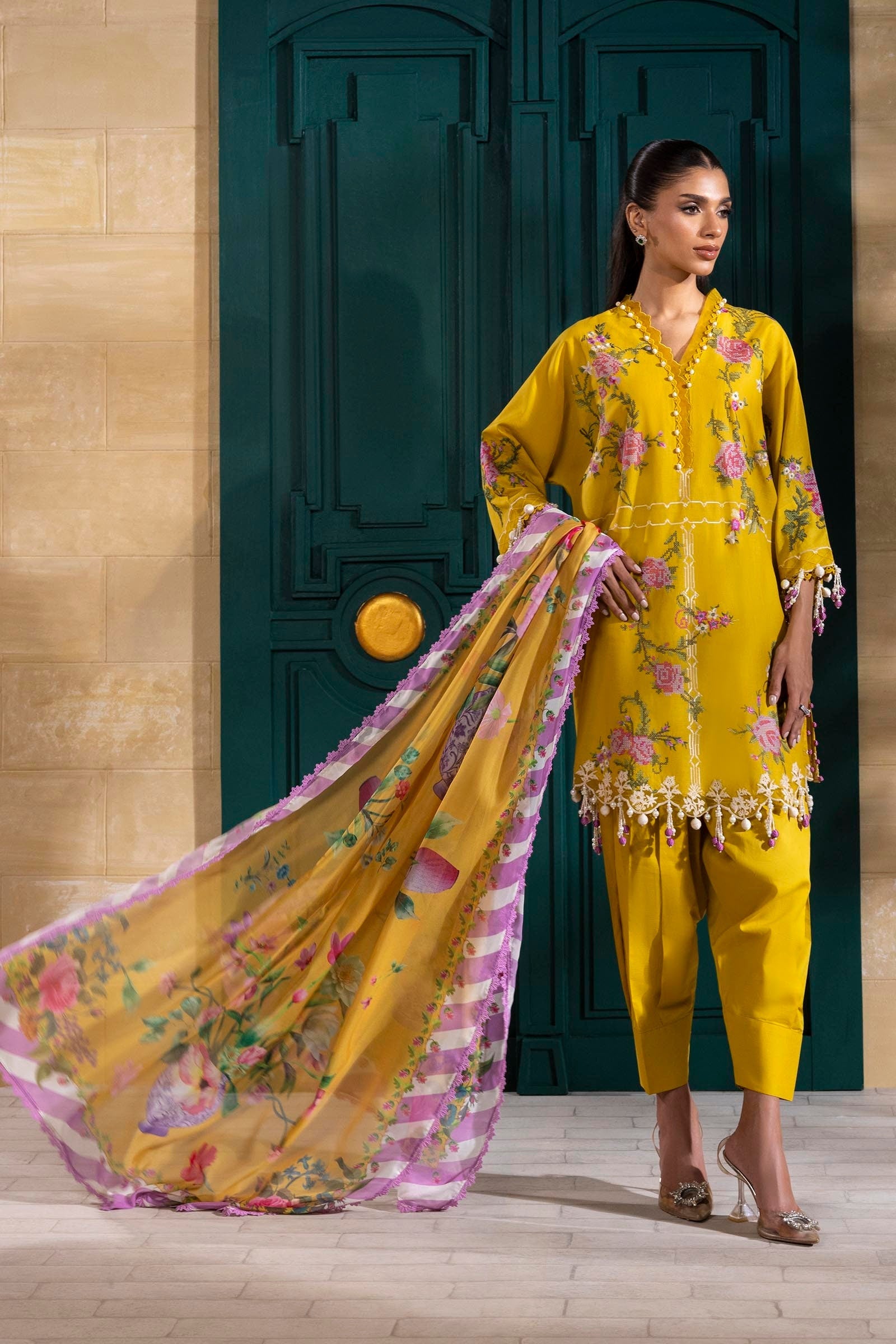 Sana Safinaz | Muzlin Spring 25 | M251-013B-3CL - Official Sana Safinaz - Agha Fabrics UK