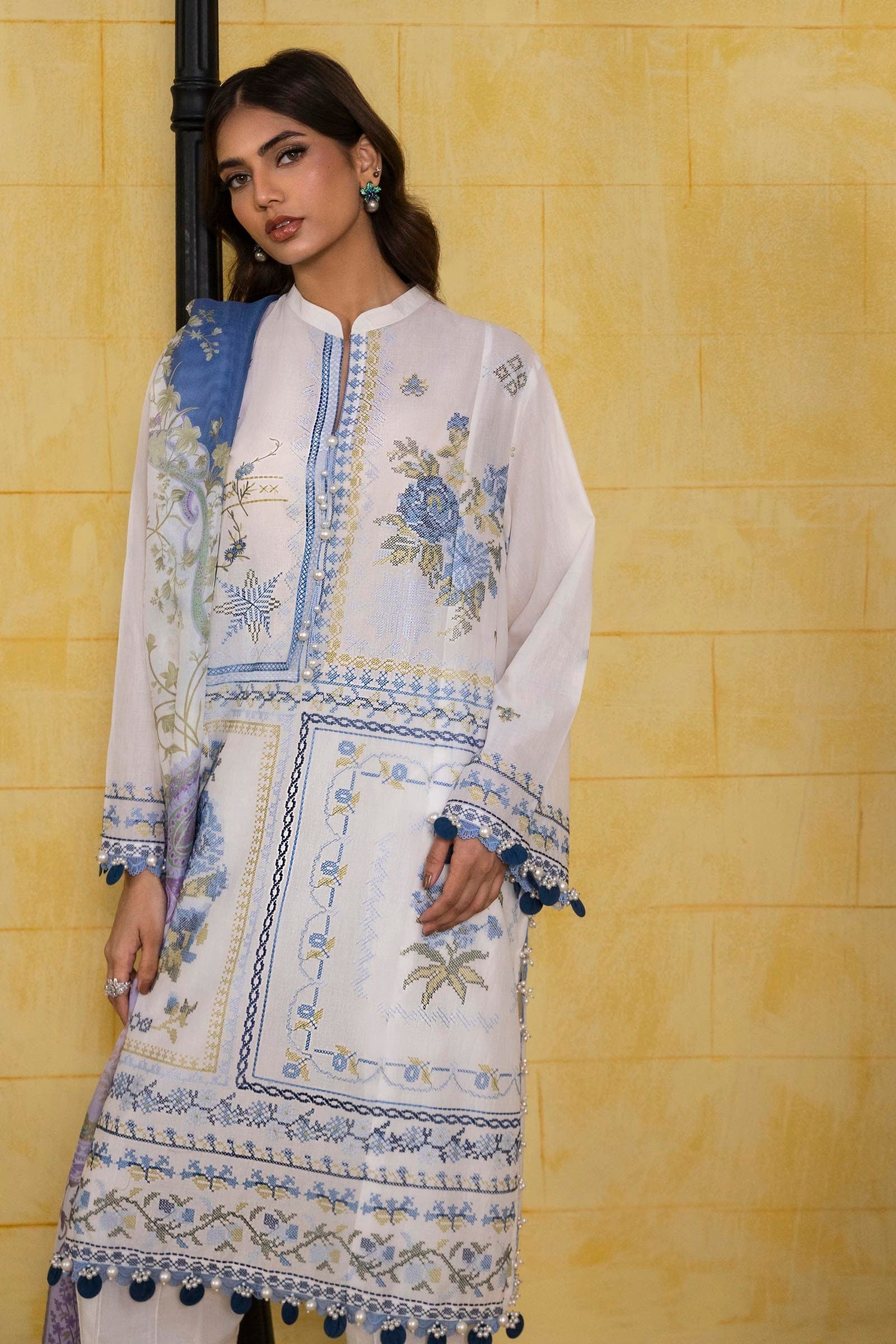 Sana Safinaz | Muzlin Spring 25 | M251-018A-3CT - Official Sana Safinaz - Agha Fabrics UK