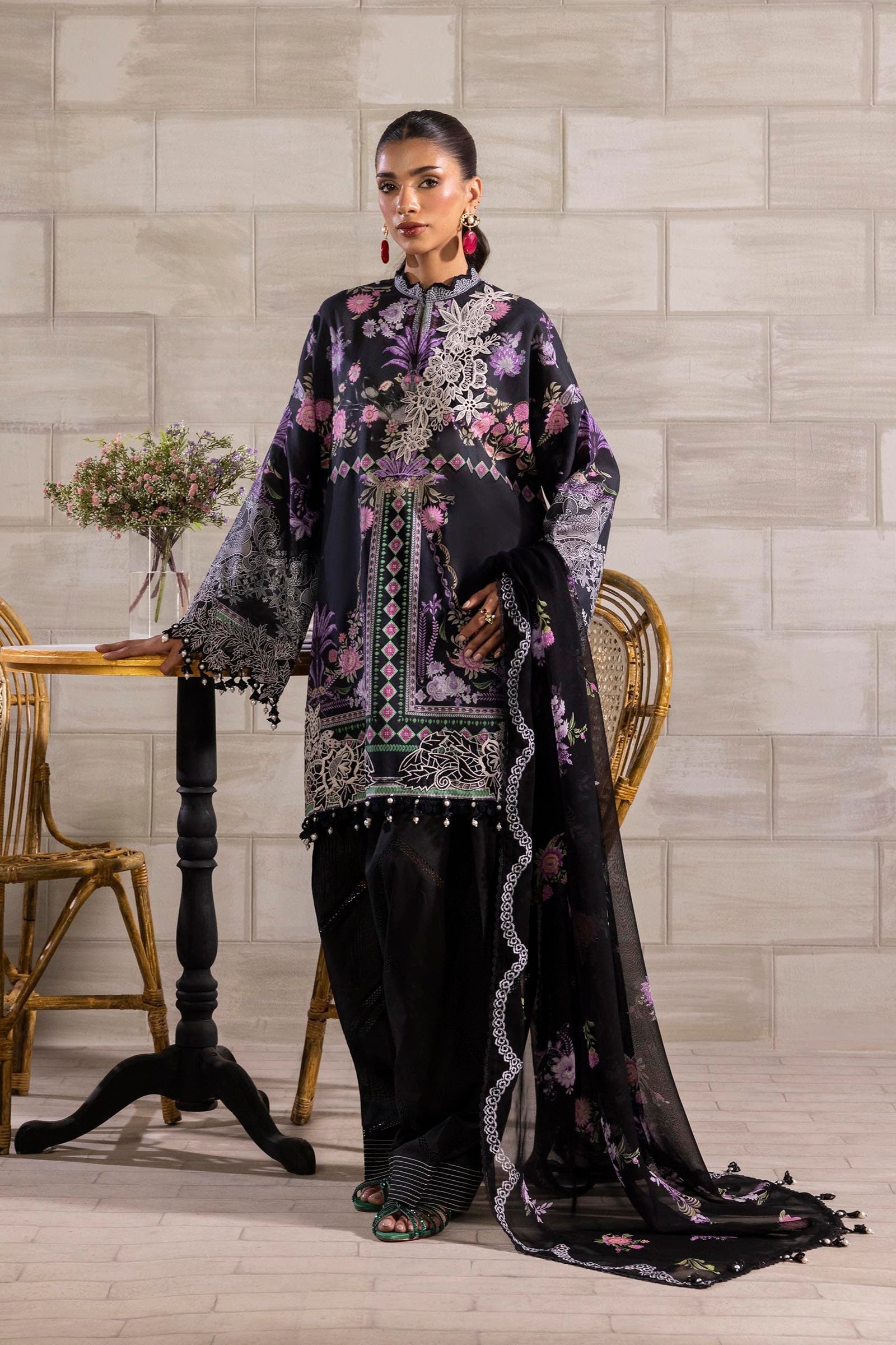 Sana Safinaz | Muzlin Spring 25 | M251-019B-3CS - Official Sana Safinaz - Agha Fabrics UK