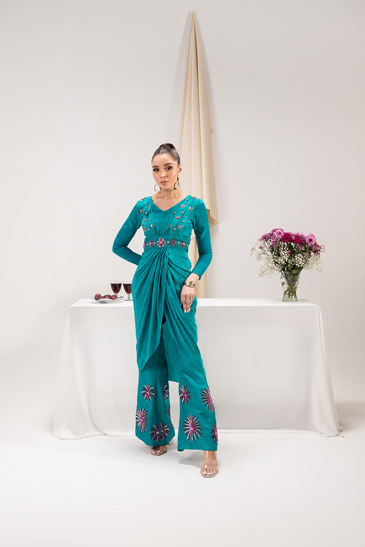 Maria Osama Khan | Tiffany Formals | Aquamarine - Official Maria Osama Khan - Agha Fabrics UK