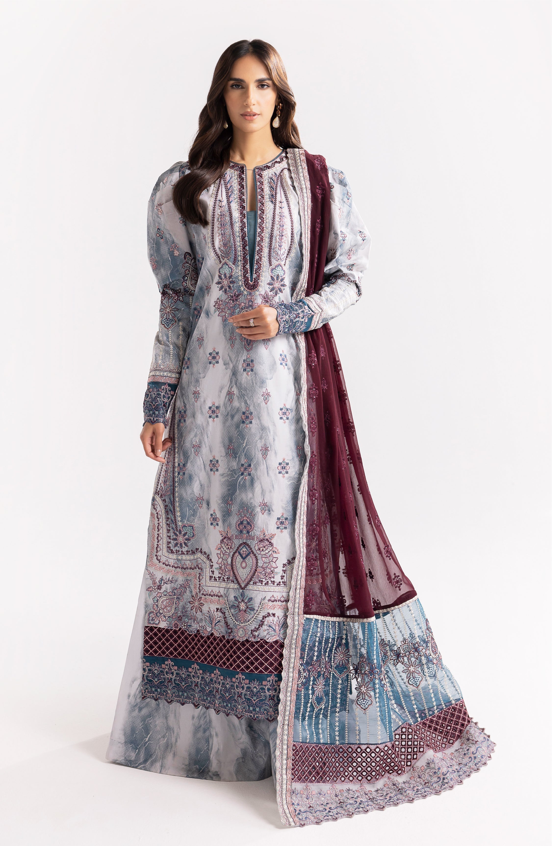 Maryum N Maria | Eid Luxury Lawn 24 | Jahanara -  Maryum N Maria Luxury -  Agha Fabrics