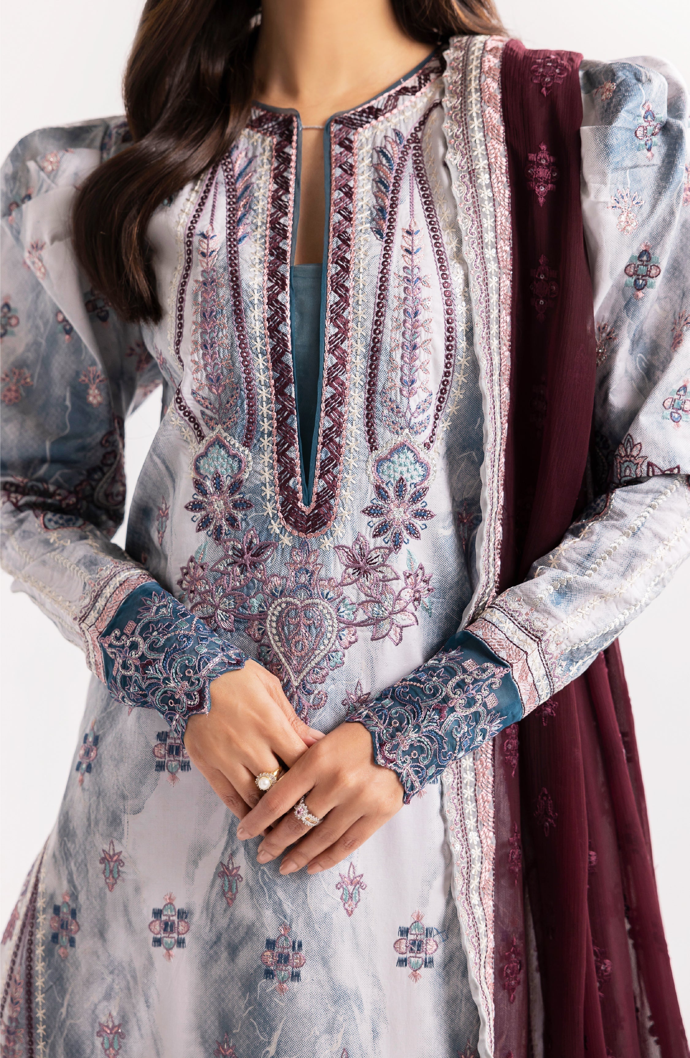 Maryum N Maria | Eid Luxury Lawn 24 | Jahanara -  Maryum N Maria Luxury -  Agha Fabrics