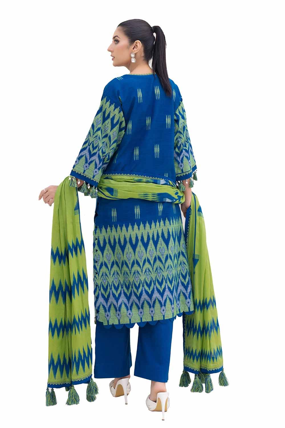 Gul Ahmed | Winter Collection 24 | Cotton Net Dupatta MJ-42053 - Official Gul Ahmed - Agha Fabrics UK