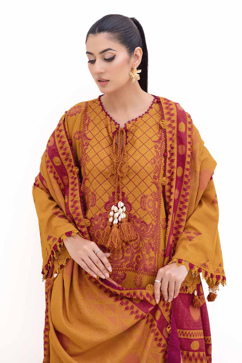 Gul Ahmed | Winter Collection 24 | Jacquard Suit MJ-42054 - Official Gul Ahmed - Agha Fabrics UK