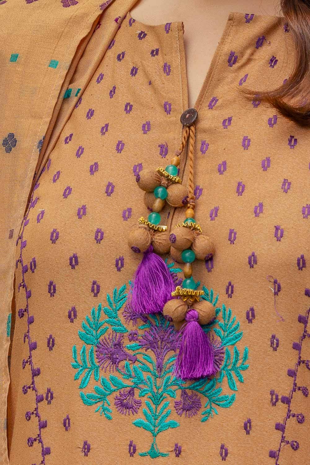 Gul Ahmed | Winter Collection 24 | Karandi Suit with Jacquard Dupatta MJ-42057 - Official Gul Ahmed - Agha Fabrics UK