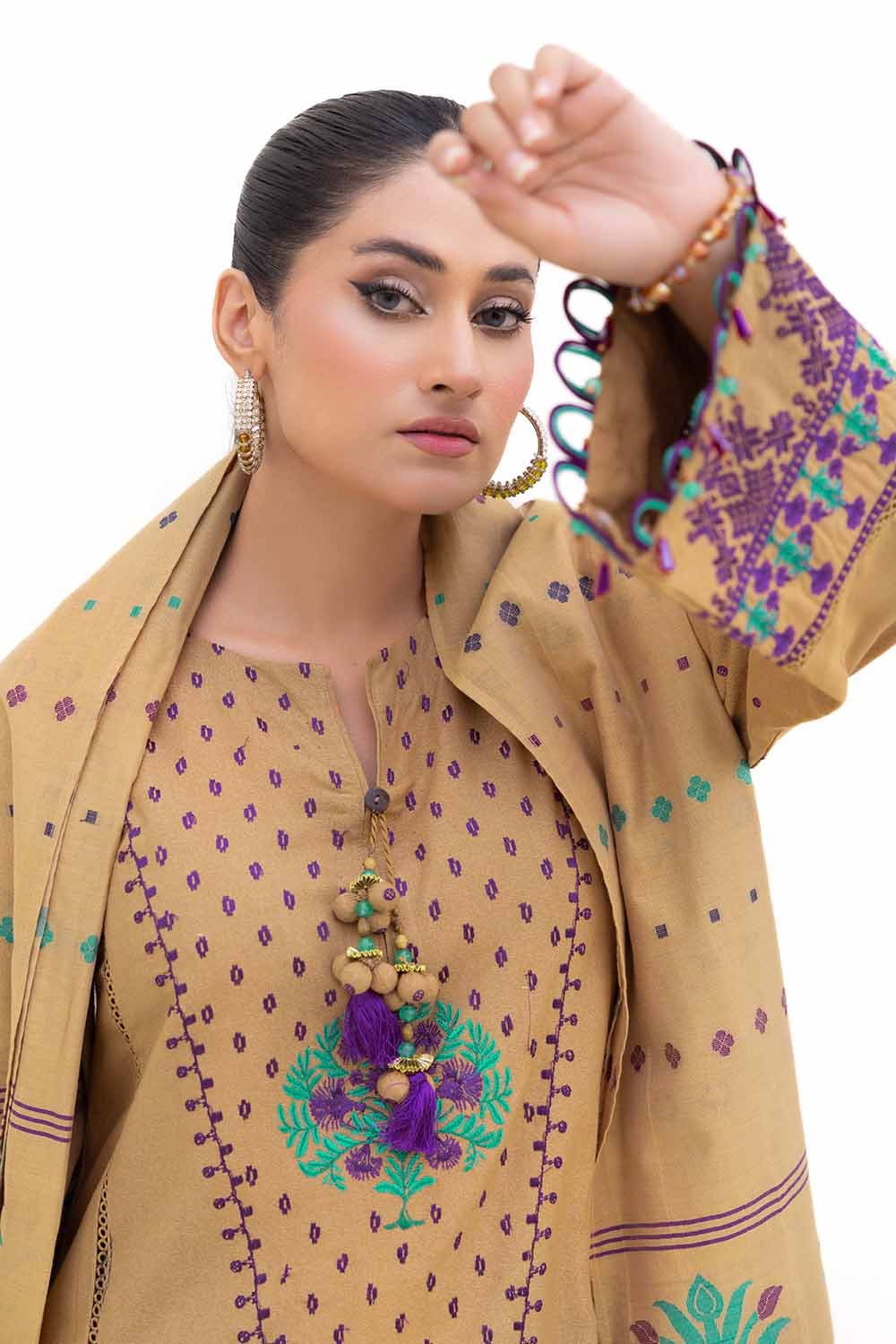 Gul Ahmed | Winter Collection 24 | Karandi Suit with Jacquard Dupatta MJ-42057 - Official Gul Ahmed - Agha Fabrics UK