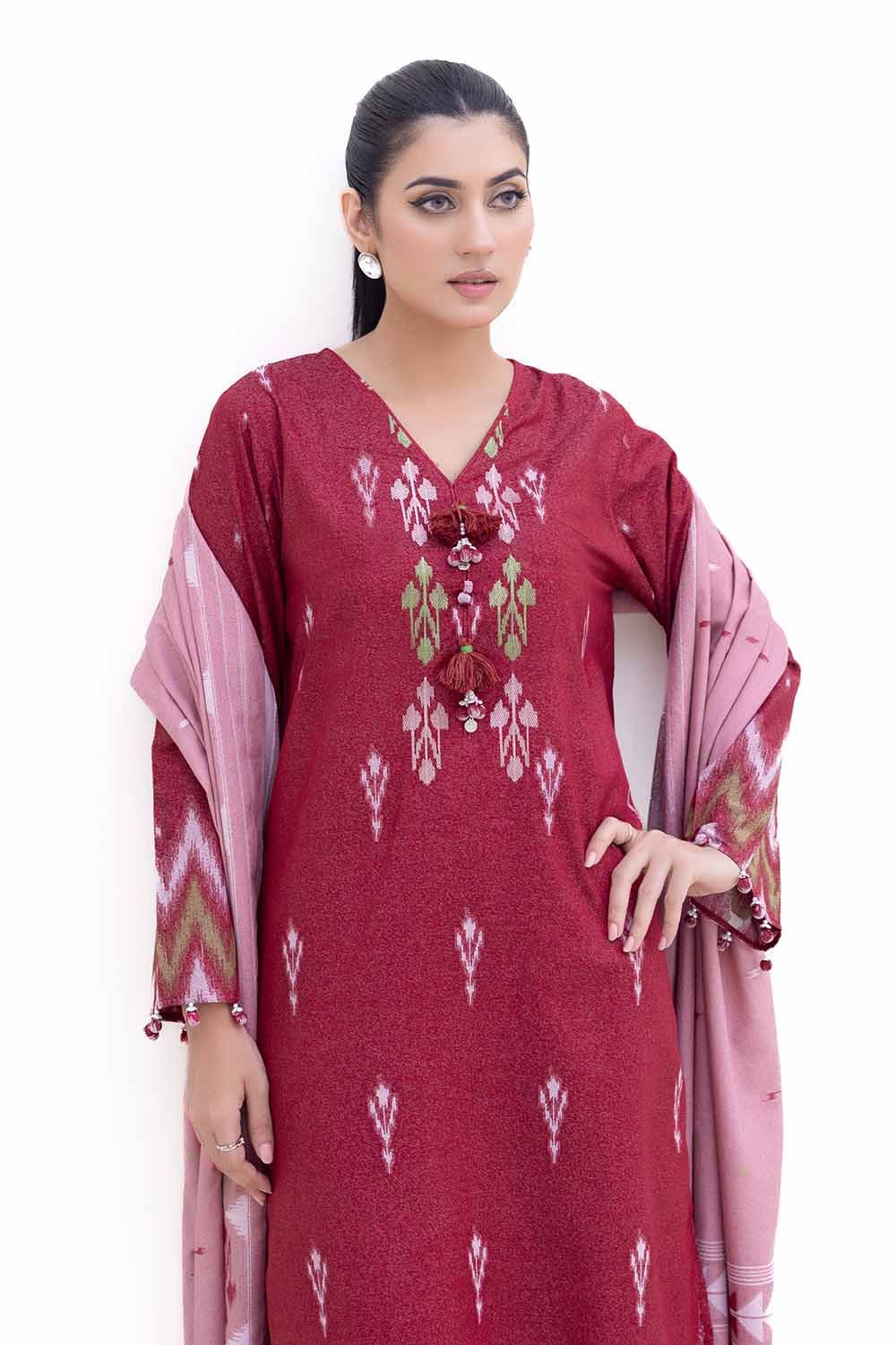 Gul Ahmed | Winter Collection 24 | Karandi Suit with Jacquard Dupatta MJ-42060 - Official Gul Ahmed - Agha Fabrics UK